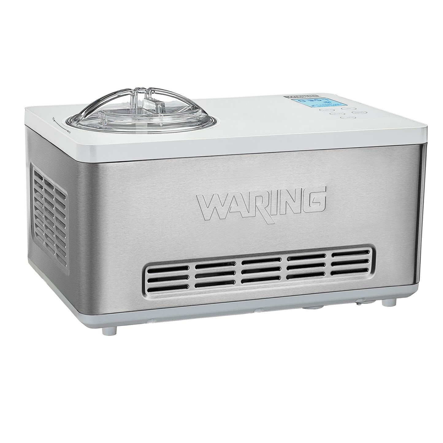 Waring Commercial WCIC20 2 Quart Capacity Ice Cream Maker with Built in Compressor, 180W, 120V, 5-15 Phase Plug