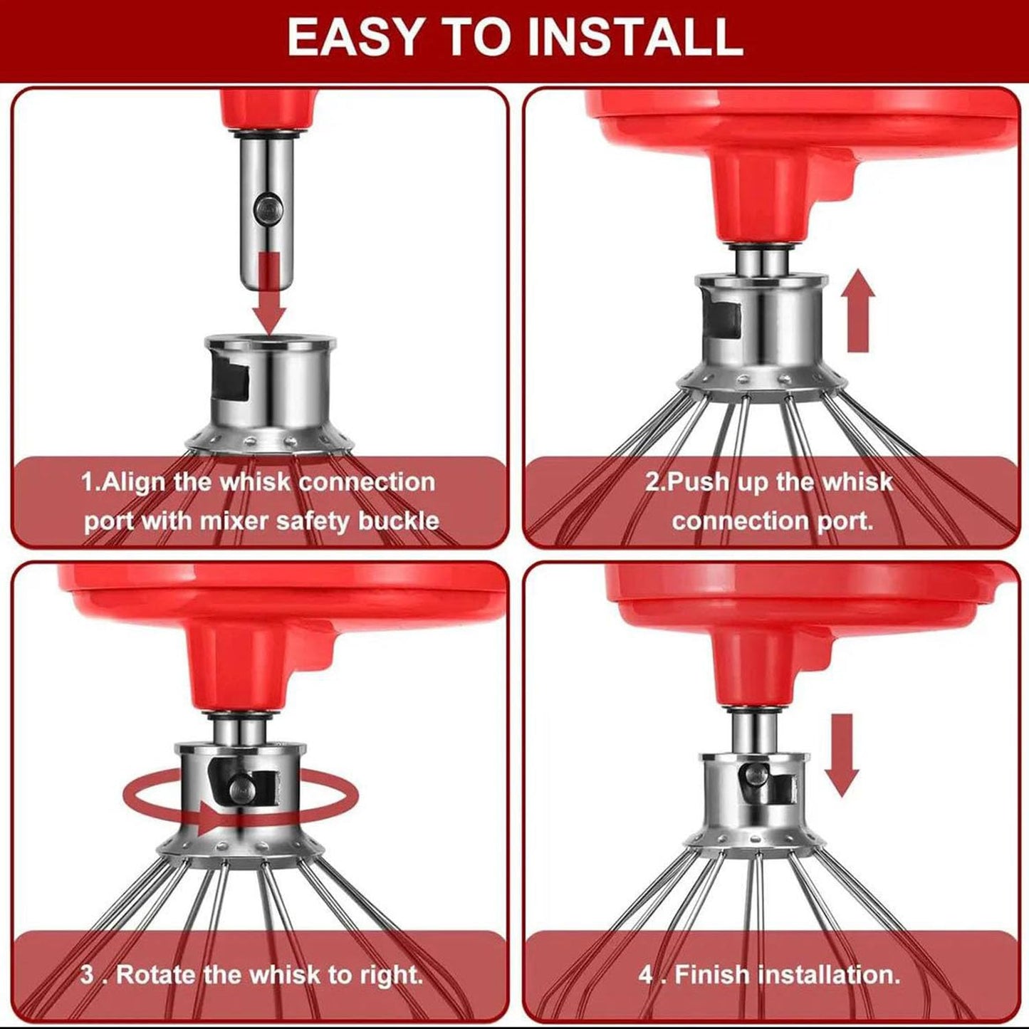 K45WW 6 Wire Stainless Steel Whip Attachment for KitchenAid 4.5 5 Quart Tilt-Head Stand Mixer,for Egg Cream Stirrer, Flour Cake Balloon Whisk