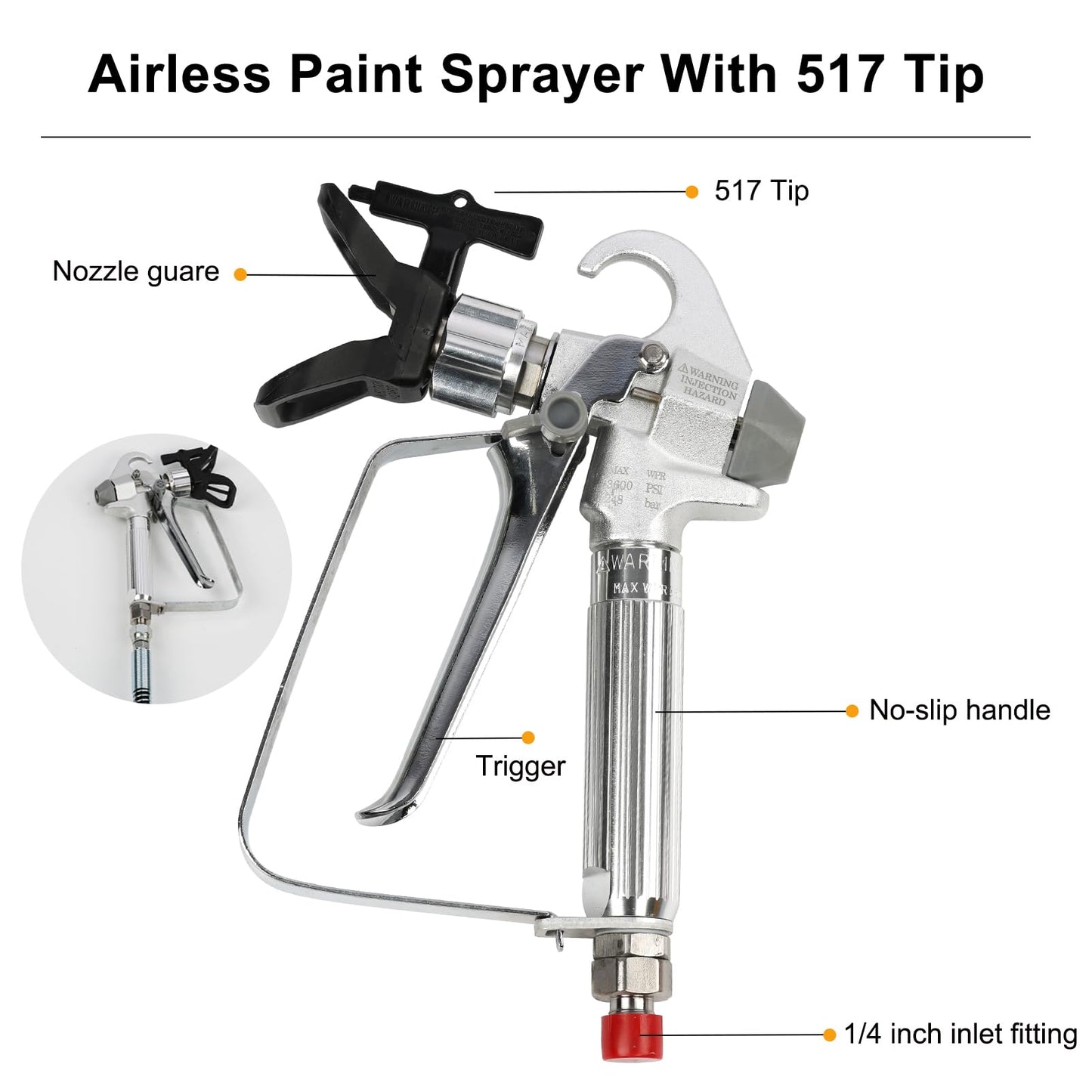 FORNAX Airless Paint Sprayer, 5/8HP High Efficiency Airless Stand Sprayer, 3000 PSI Professional Electric Paint Sprayer for Home Interior and Exterior, Contractor, Prosumer, and DIY