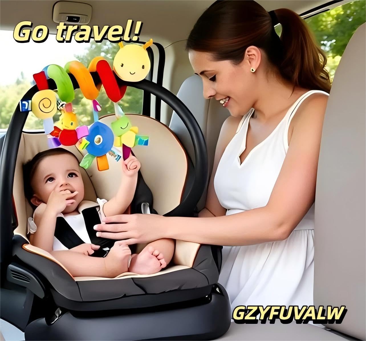 GZYFUVALW Car Seat & Stroller Toy_Infant Toys Baby Sensory Interaction Cartoon Toys with Ringing Bells_Hanging or Wrapping Around The Infant Bed or Strollea