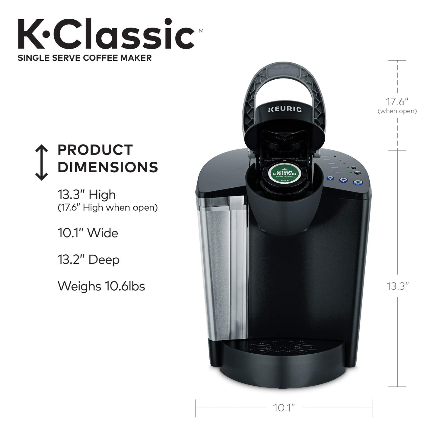 Keurig K-Classic Single Serve Coffee Maker with Eight O'Clock The Original Medium Roast, 32 K-Cup Pods