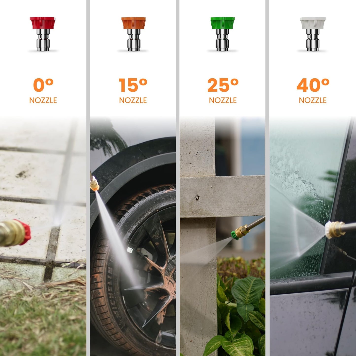 Giraffe Tools Grandfalls Retractable Pressure Washer G20, 2500 PSI 2.2 GPM, 180° Wall Mounted Power Washer, Auto-Retract with 65FT Hose Reel, 5 Nozzles for Floor/Cars/Fences/Patios, Dark Silver