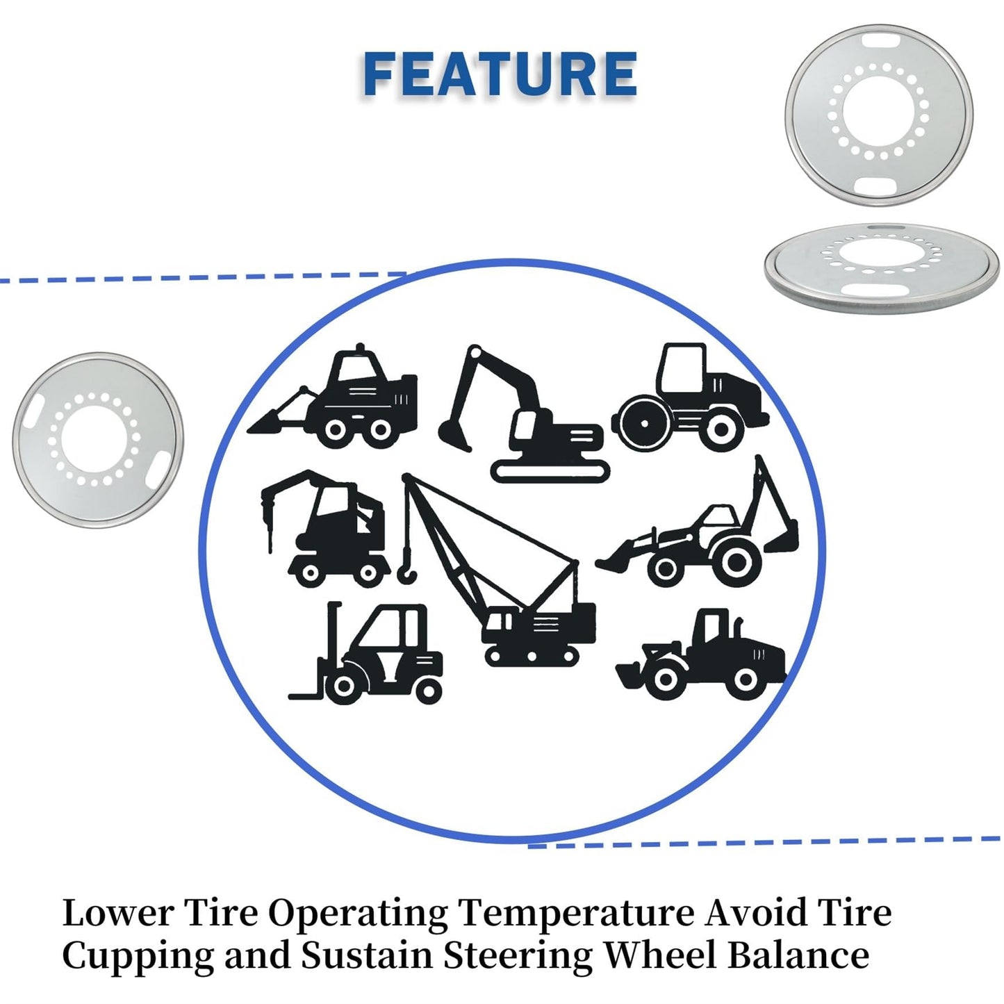 WFLNHB 600-640 22.5 Drive Axle Wheel Balancer Compatible with Heavy Duty Trucks Bus/Motorhome