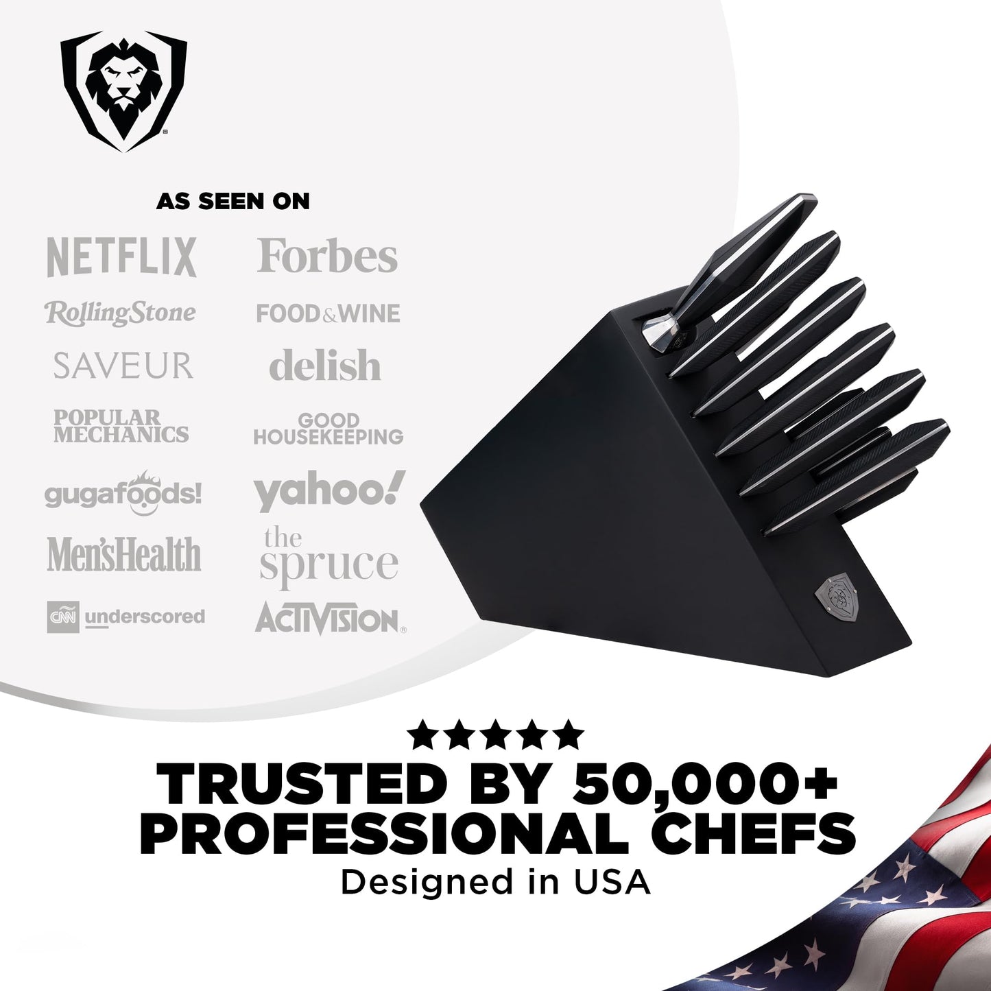 Dalstrong 12-Piece Professional Knife Block Set - Shadow Black Series - Black Titanium Nitride Coated - High-Carbon Stainless Steel with Block - NSF Certified Premium Kitchen Set