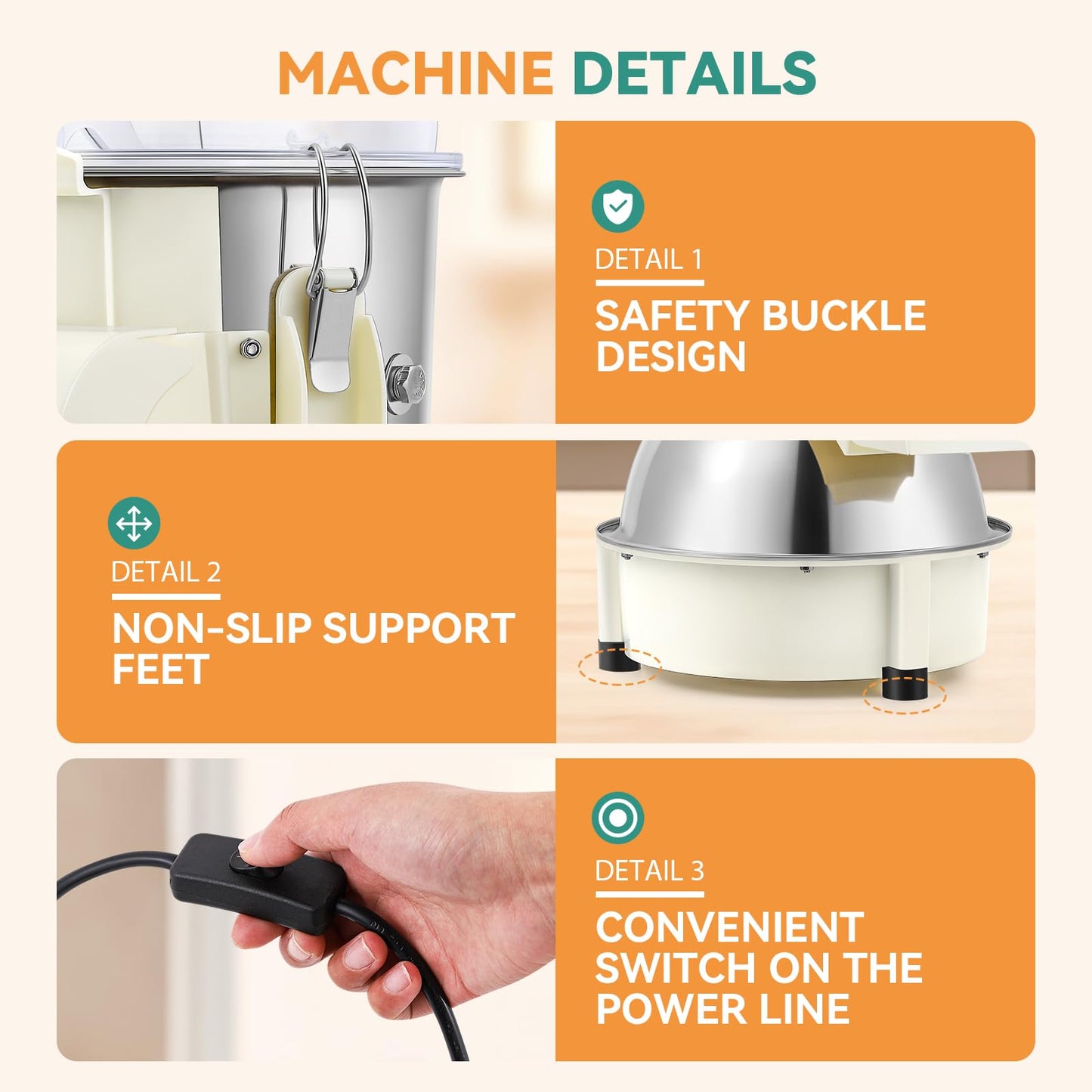 Newhai Electric Chicken Breast Shredder Twist Machine Automatic Meat Shredder Tool 240lb/h for Home Restaurant Use 180W 110V US for Cooked Meat Only