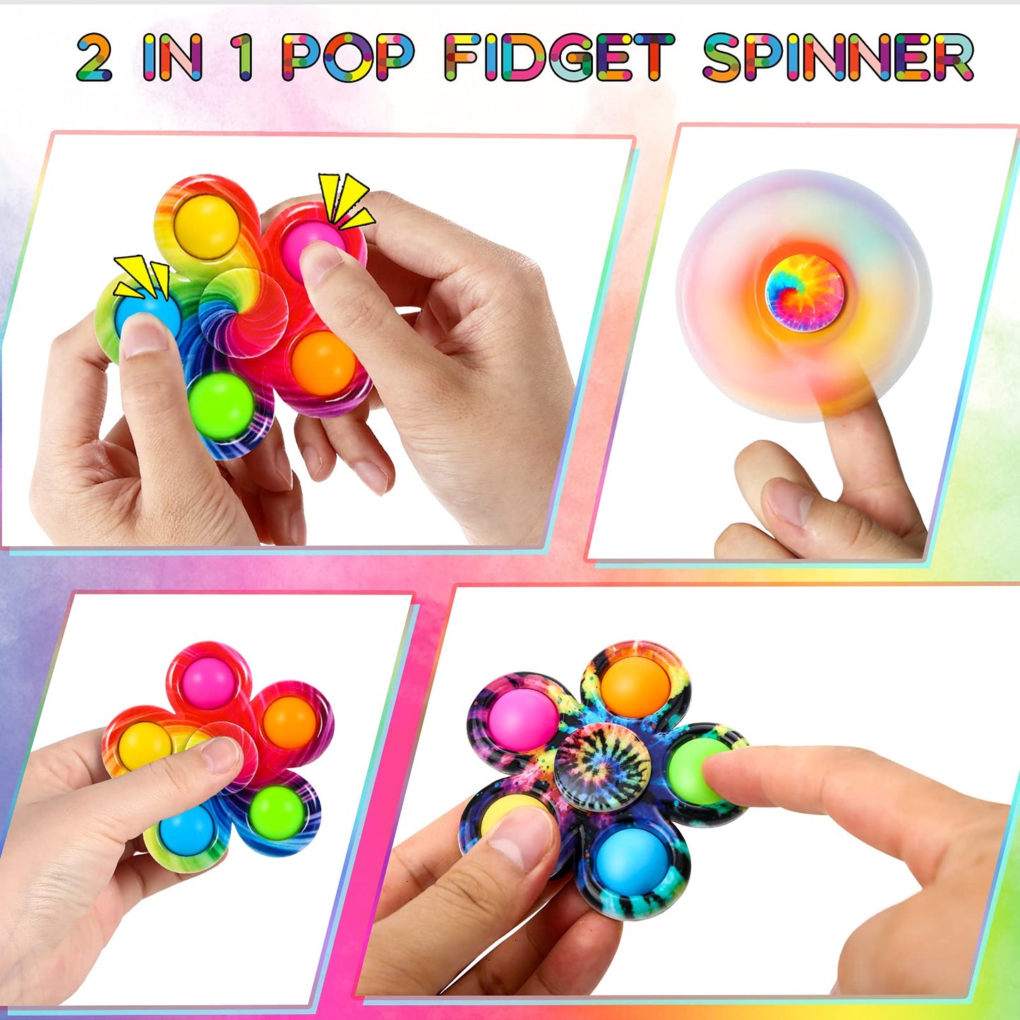 SCIONE Fidget Toys 11 Pack,Fidget Spinners Pack Gift for Kids -Pop Fidget Toys Bulk Party Favors-ADHD Anxiety Sensory Toys Stress Relief Reducer Fidgets Hand Spinner Finger Bearing Toys for Boy/Girls