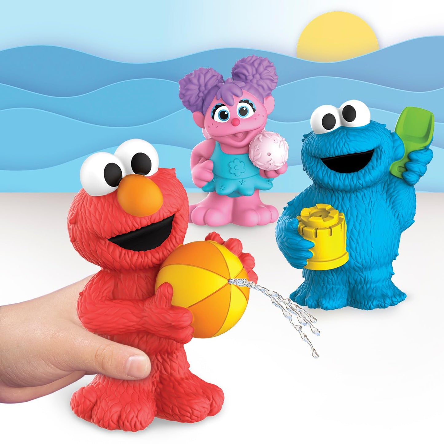 Sesame Street Floating Fun Friends 3-piece Set Water Squirters Bath and Pool Toys, Easter Basket Fillers, Gifts, Presents, Kids Toys for Ages 2 Up by Just Play, Kids Toys for Ages 2 Up by Just Play