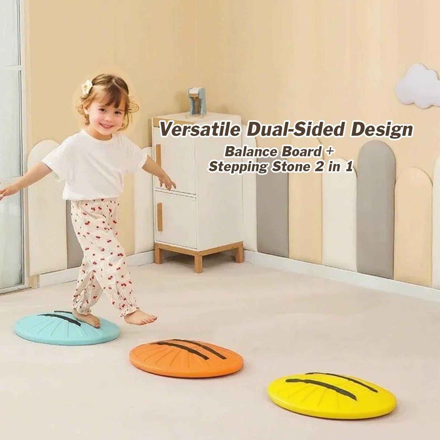 JUNGLE WELL Wobble Balance Board for Kids – Yellow Frog Design with Maze Track & Balls | Dual-Sided Sensory Rocker Board | Non-Slip Tactile Surface | Supports Up to 200lbs | Perfect for Toddlers & Parent-Child Play