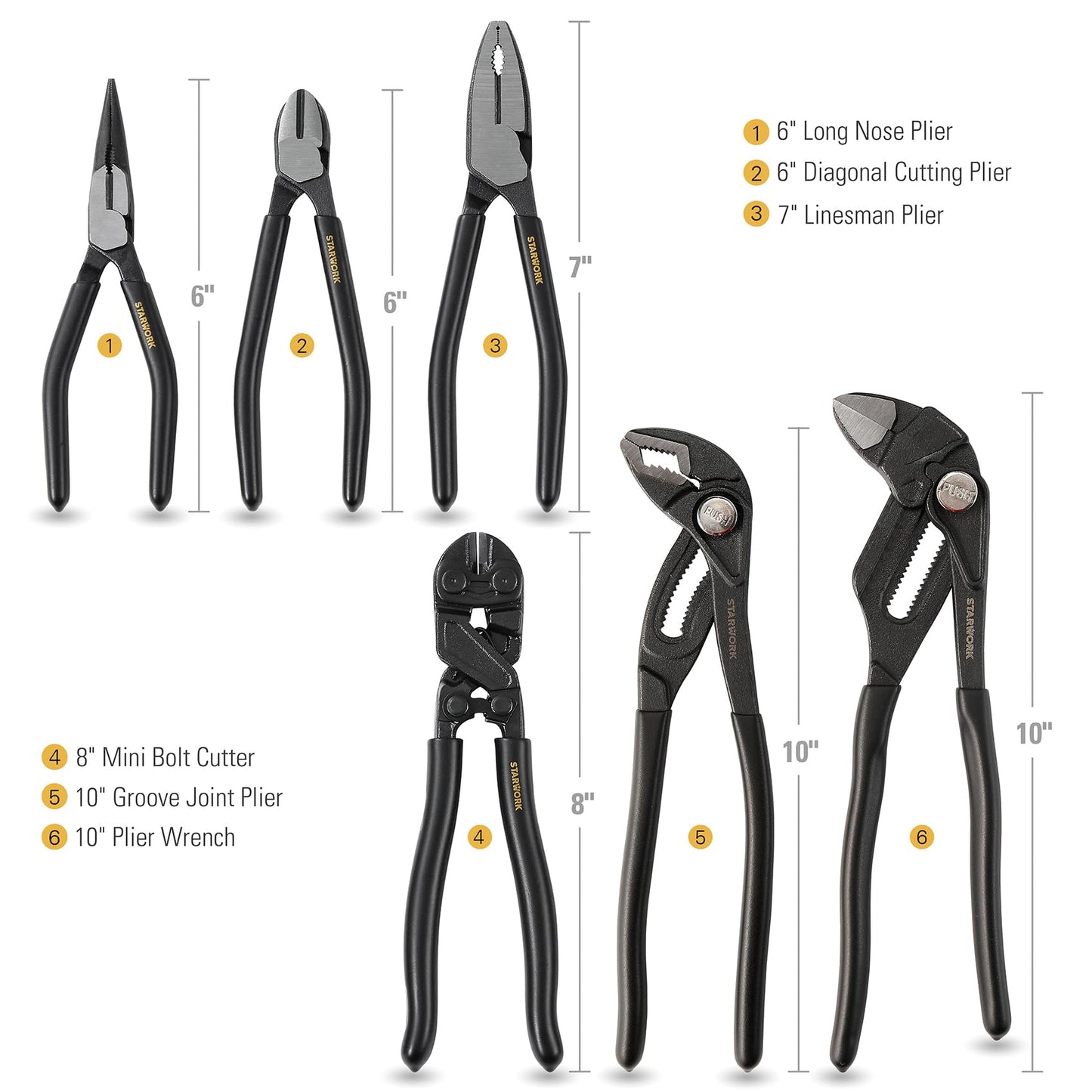 STARWORK TRUE MECHANIC 312-Piece Mechanics Tool Set and Socket Set, Professional【Pliers Wrench 】 SAE/Metric