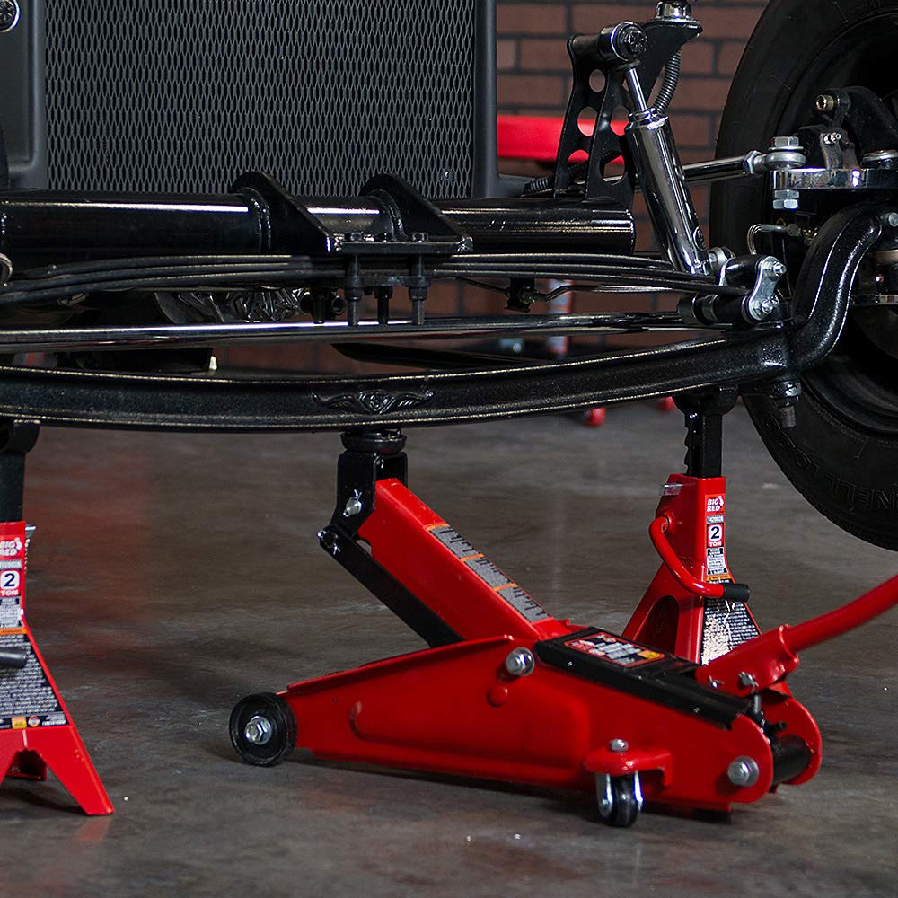 BIG RED T825013S1 Torin Hydraulic Trolley Floor Service/Floor with Blow Mold Carrying Storage Case, 2.5 Ton (5,000 lb) Capacity, Red