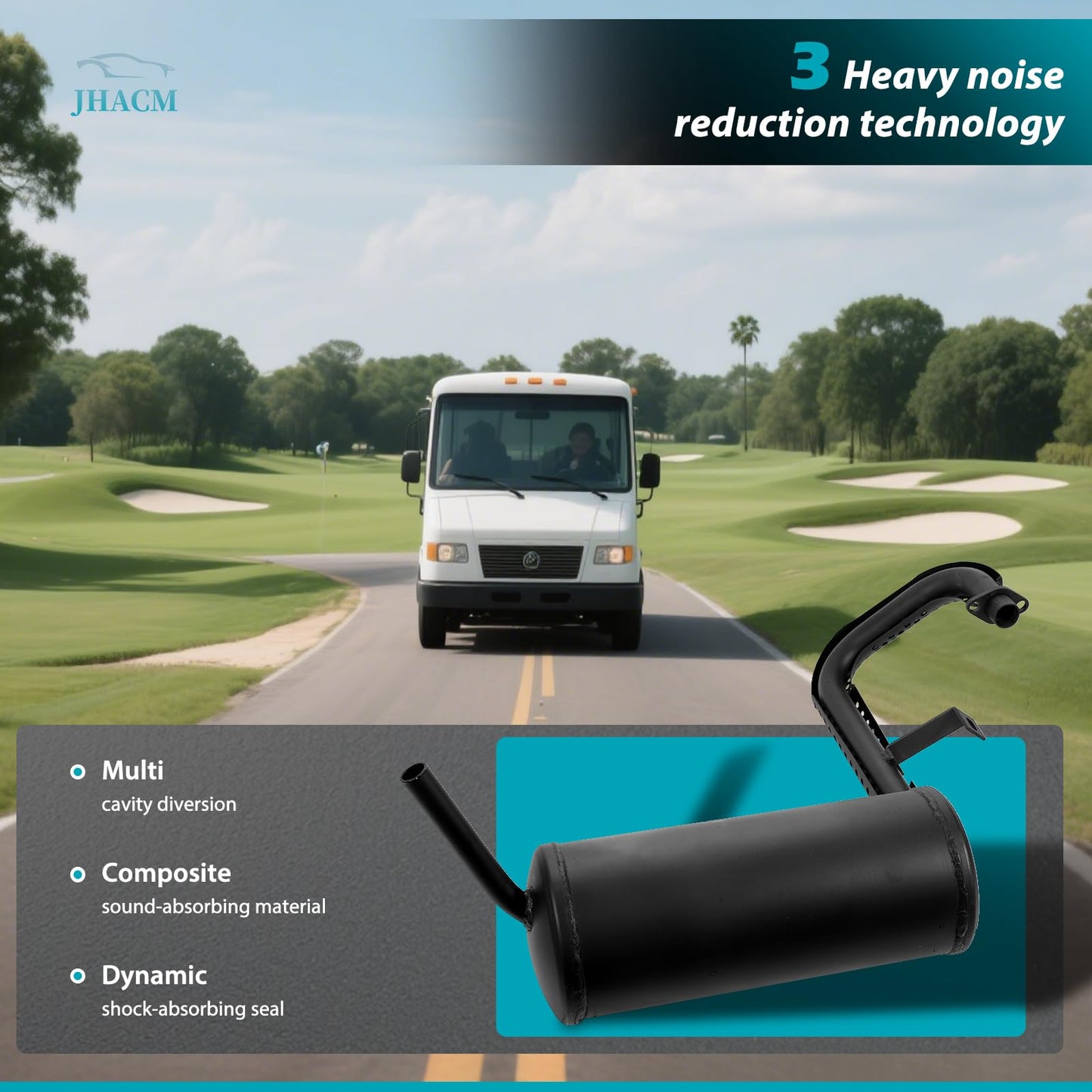 JHACM Golf Cart Muffler FE290 101859301 Compatible With Club Car Gas FE290 Kawasaki Motor 1994-2014 Golf Cart
