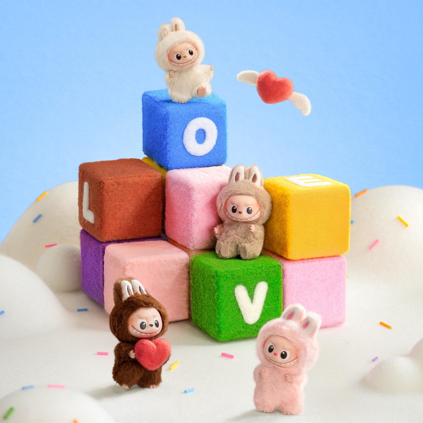 POP MART The Monster PIN for Love Series - Vinyl Plush Pendant Blind Box (A-M), Labubu Collectible Toys, Holiday Birthday Gifts for Girls and Boys, Whole Set