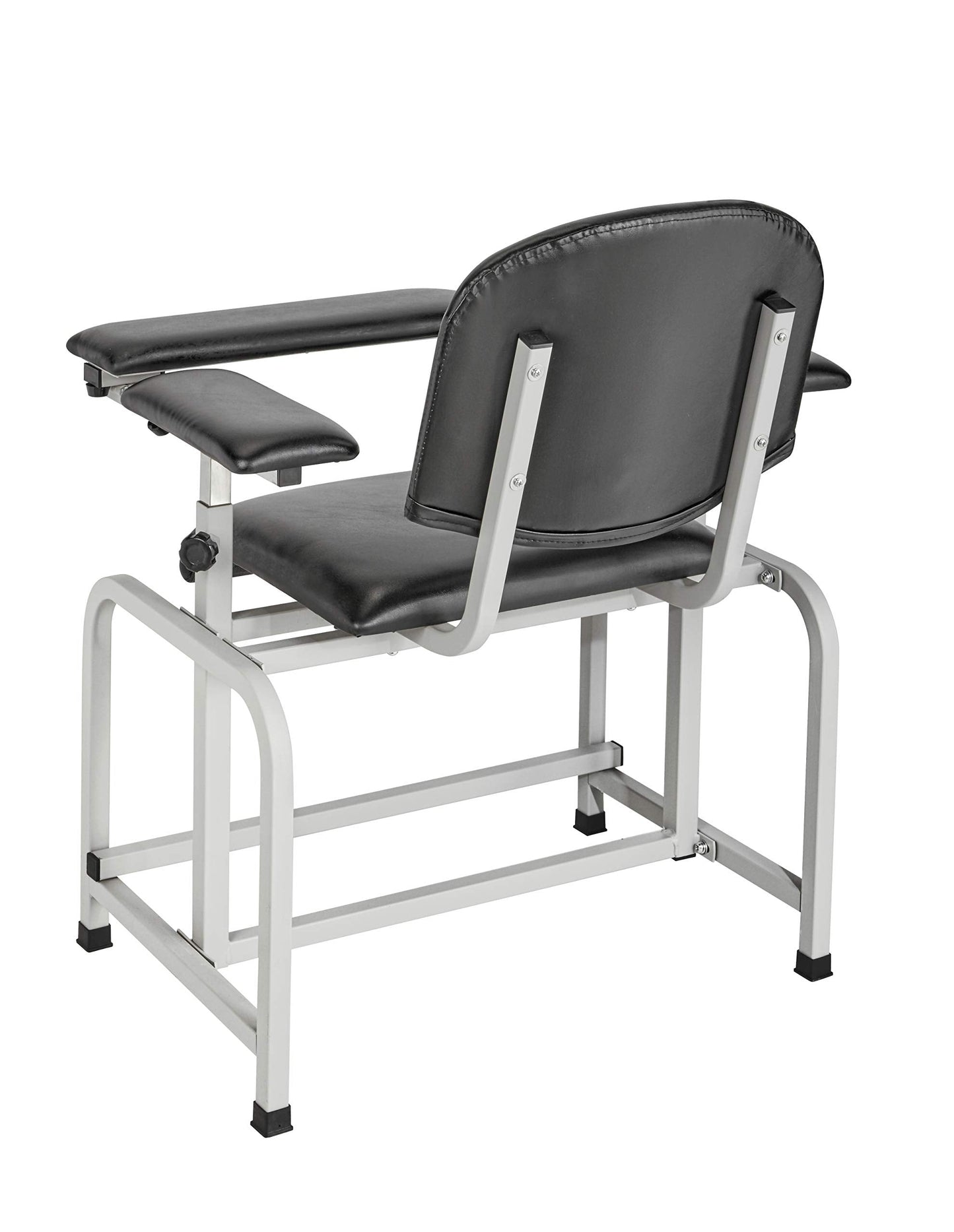 VivaComfort Black Phlebotomy Chair with Adjustable Armrest, Blood Draw Chair, Large Weight Capacity Comfortable Lab Medical Chair