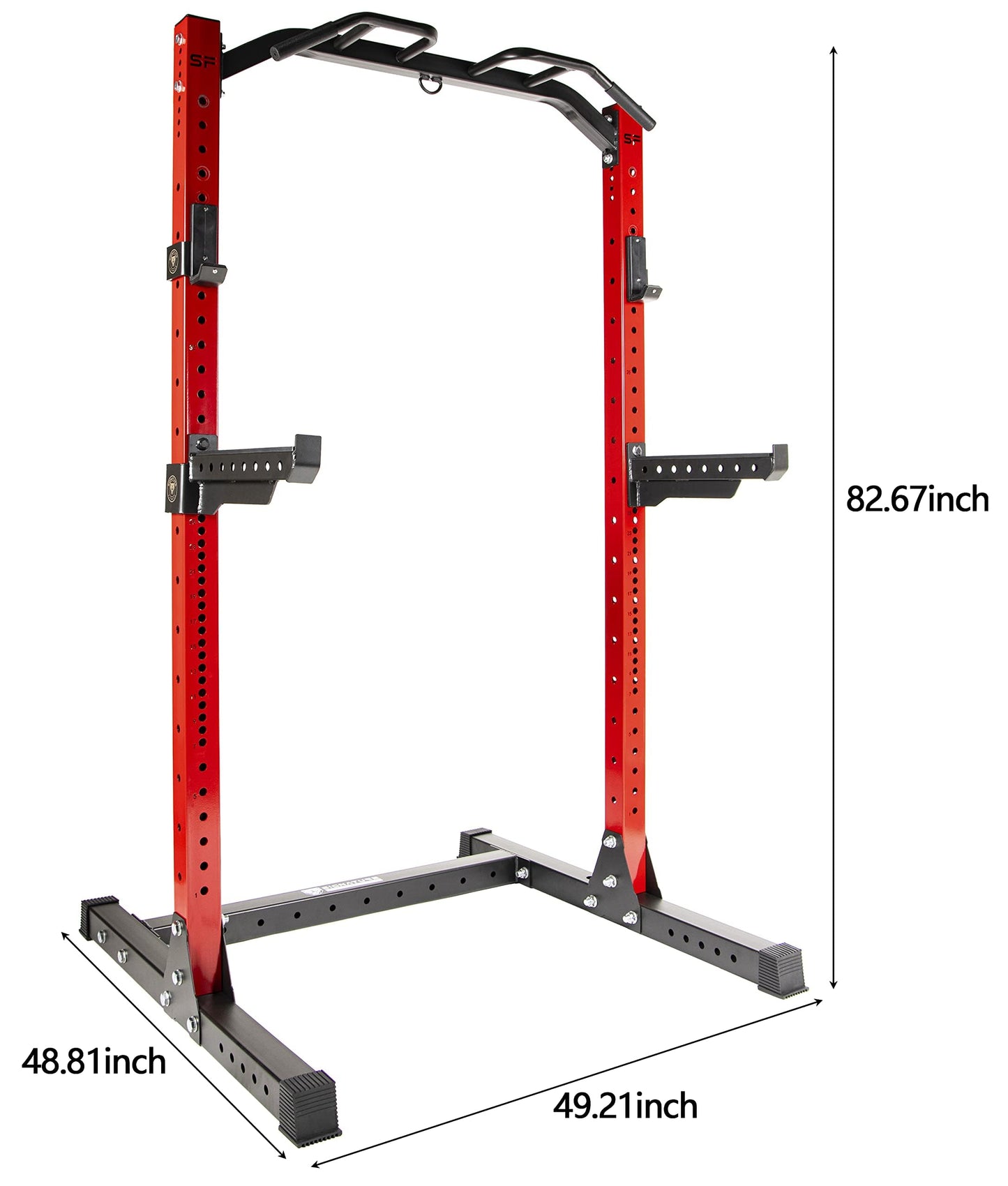 Fitvids Power Rack Squat Stand, 1000 Pound Capacity 3“ x 3” for Home Gym with J-Hooks
