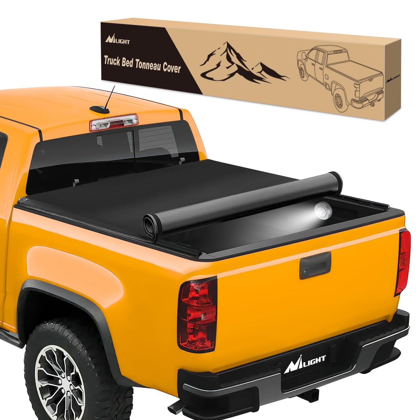 Nilight Soft Roll-Up Truck Bed Cover for Chevy Colorado/GMC Canyon 2015-2026 5.2ft Bed, Waterproof Tonneau Cover