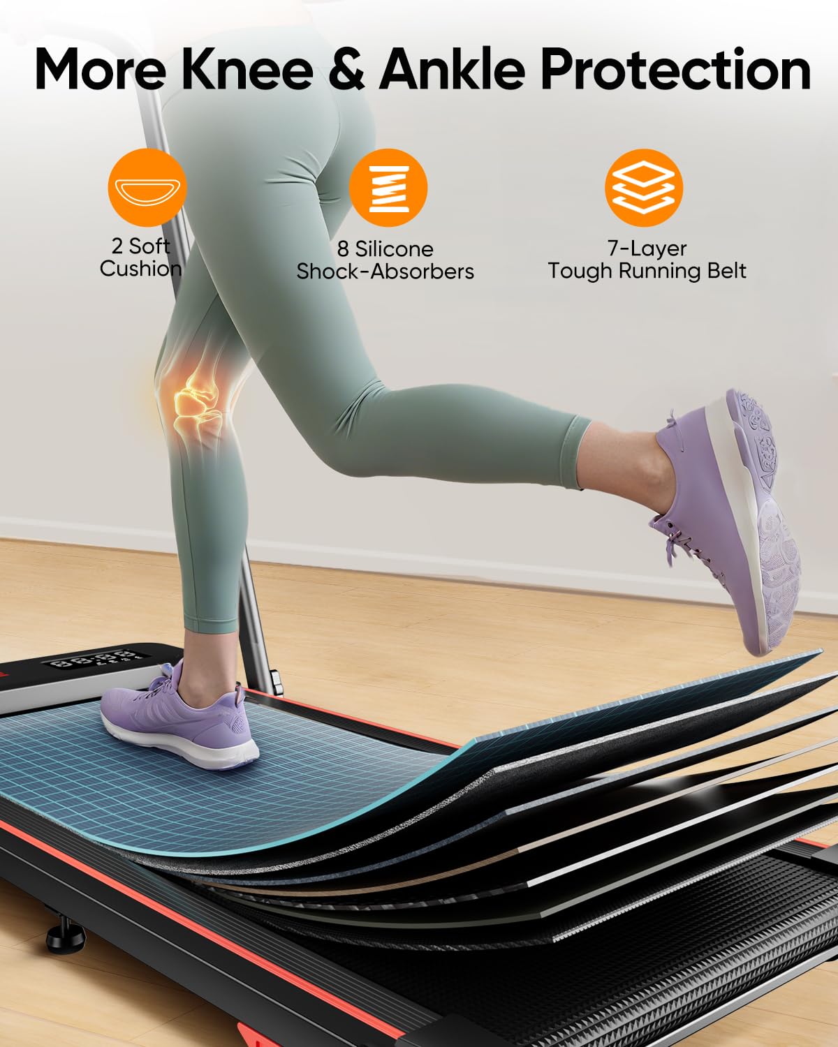 Acezoe 2-in-1 Foldable Treadmill with 3-Level 10% Incline, Walking Pad for Home Small Office, Compact Portable Under Desk Treadmill with Handle,Dual LED Display, APP & Remote, 300 lbs Capacity