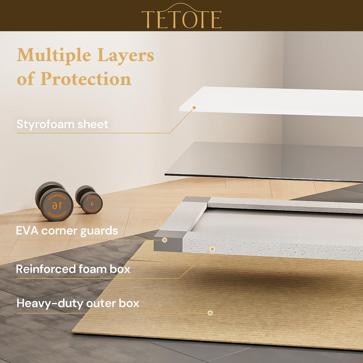 TETOTE Home Gym Mirror 48" x 24" x 2PCS, Large Full Body Mirror for Fitness, Yoga, Dance, Wall Mounted for Garage, Dance Studio, Bedroom, Oversized Frameless, 2 PCS