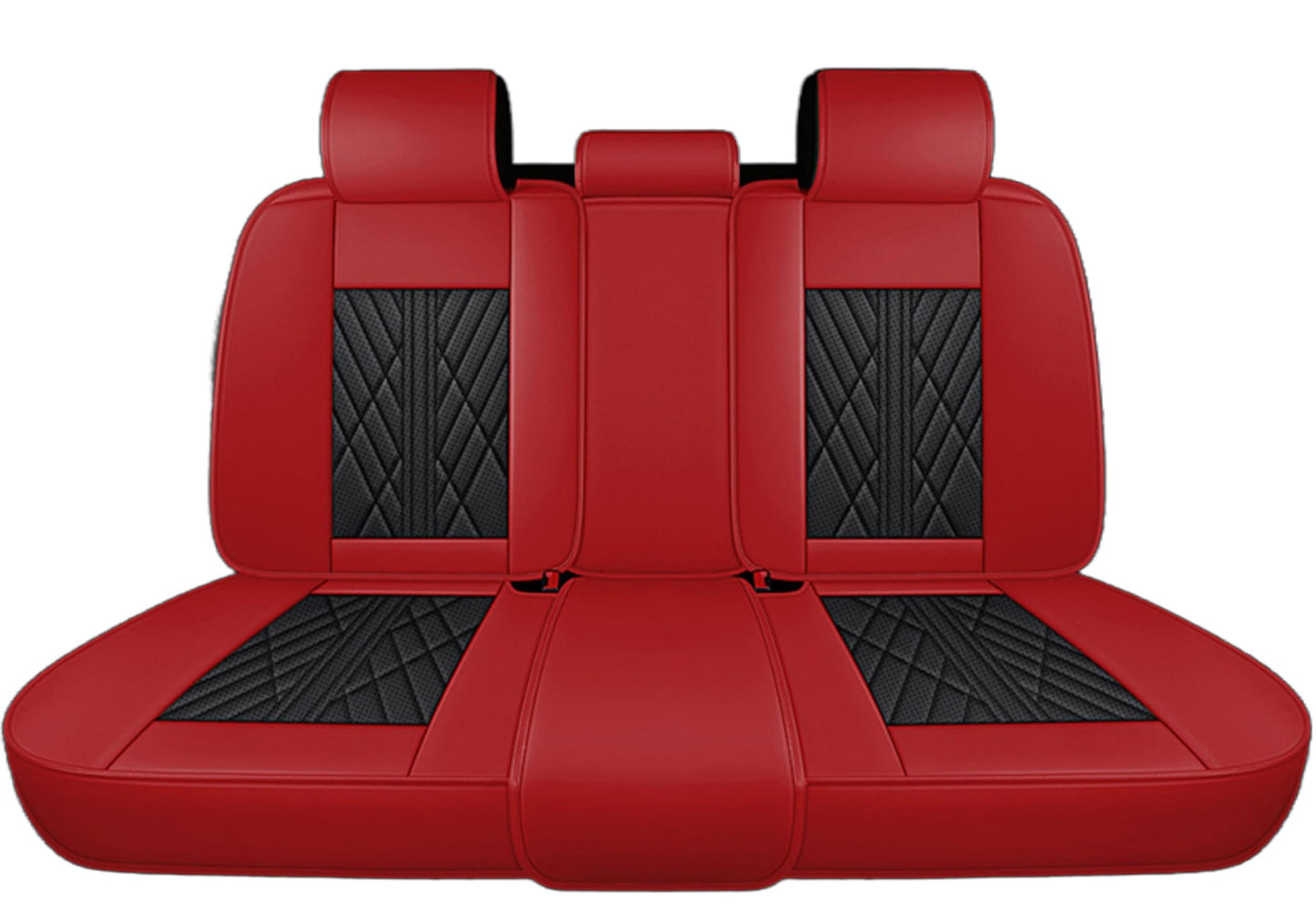 ANKIV Premium Faux Leather Fully Covered Car Seat Cover Custom Fit for Dodge Charger 2002-2023 Non-Slip Interior Seat Cushions Protectors (Full Set 5 Seats,Black Red)