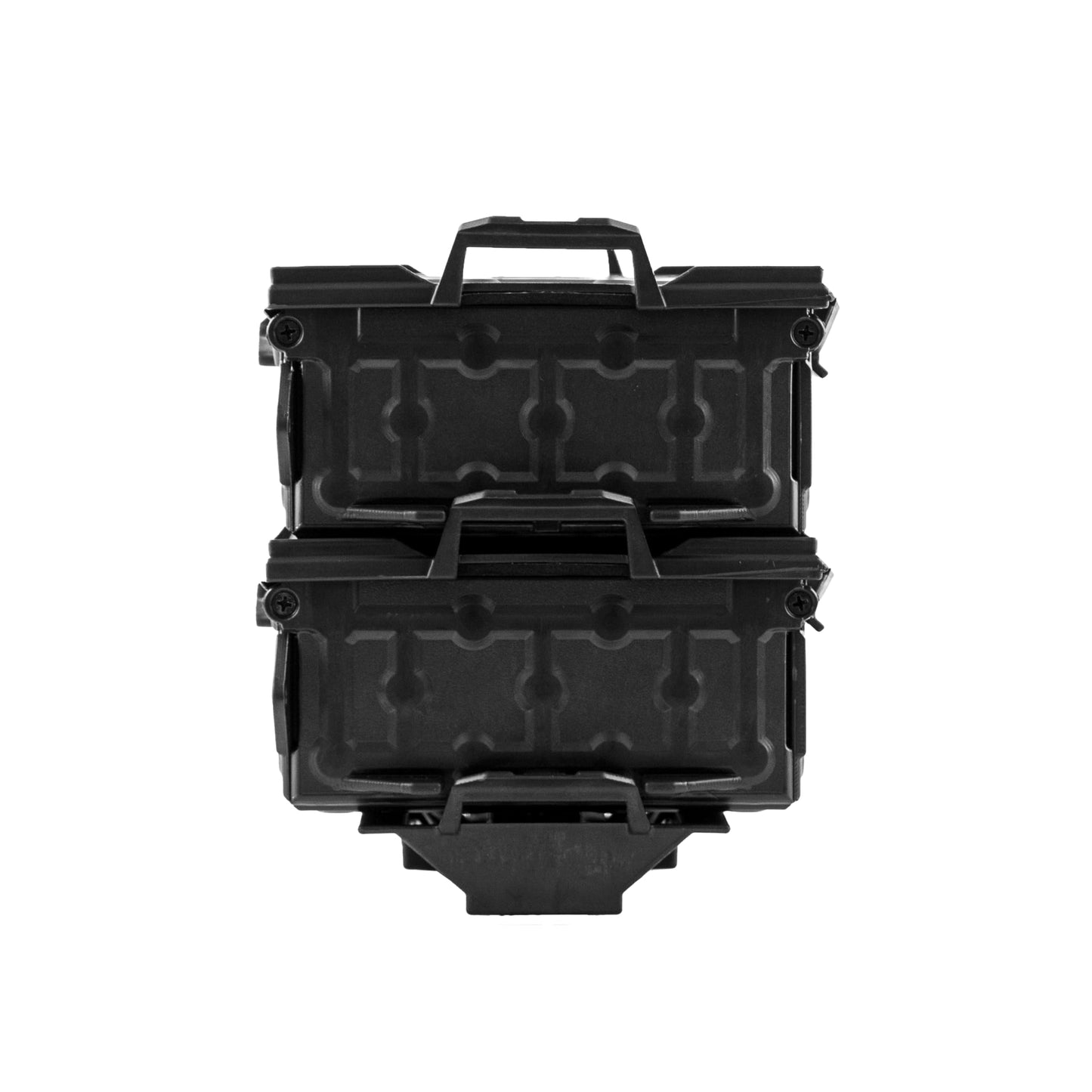 YakAttack TracPak Black Combo Kit – 2 Stackable Kayak Storage Boxes with Quick Release Track Mount Base | Kayak Crate System for Fishing Gear & Tackle Accessories | Compact Kayaking Storage Box