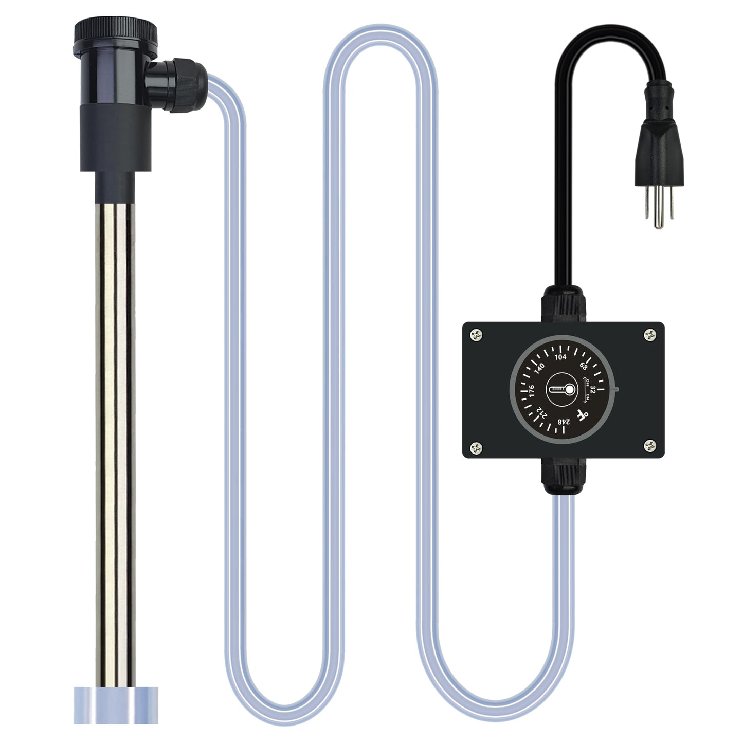 XCLBTFDC 3000W 240V Immersion Water Heater Bathtub & Pool Portable Electric Submersible Water Heater with Temp Control for spa tub, Baptistry, Bathtubs, inflatable pool, above ground pool & Hot Tub