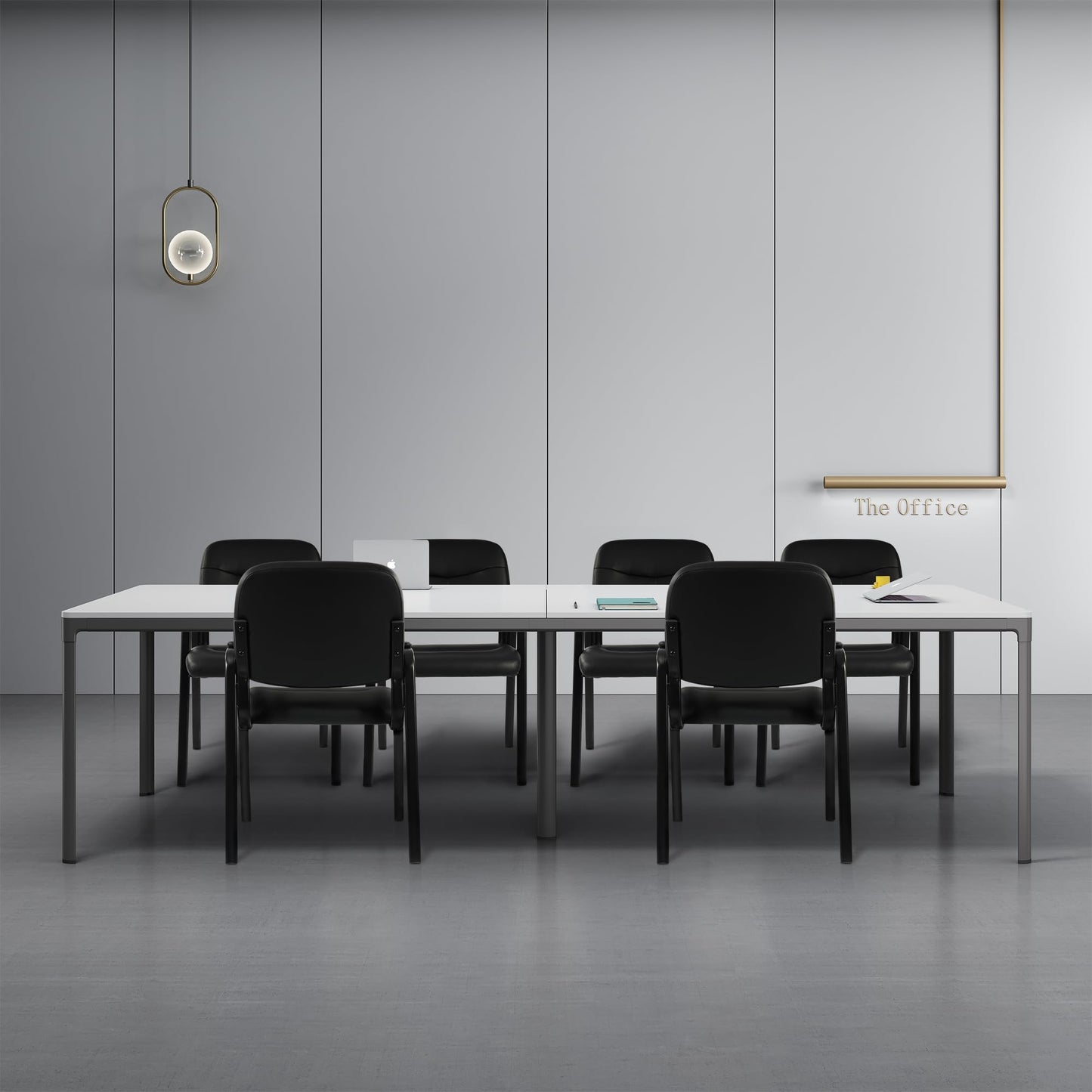 Elevon Waiting Room Chairs No Wheels Set of 4, Leather Stationary Office Reception Guest Chair with Padded Arms for Elderly Desk Conference Room Lobby Table Side Salon