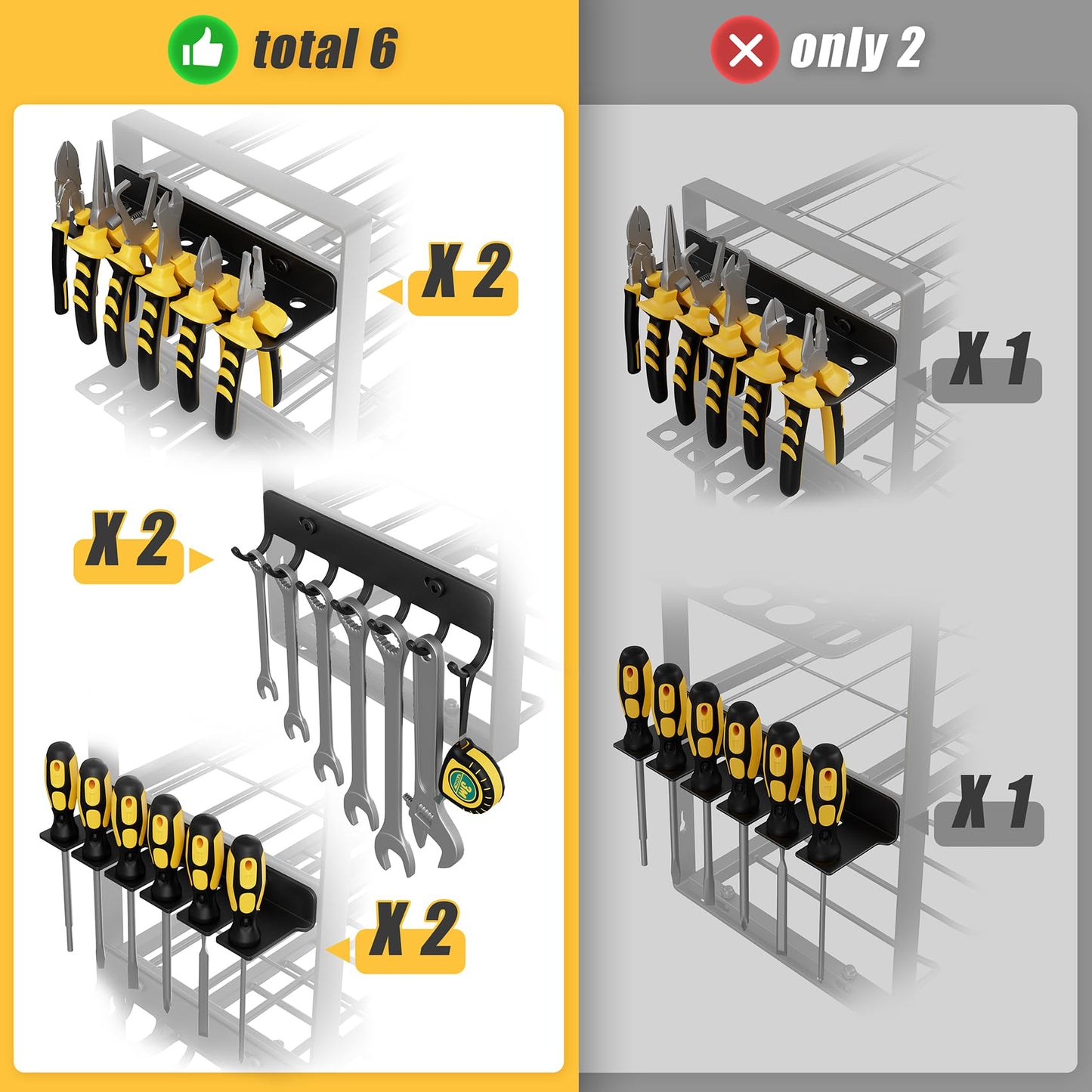 Jusgym 3X6FT Overhead Garage Storage Rack and Power Tool Organizer Wall Mount