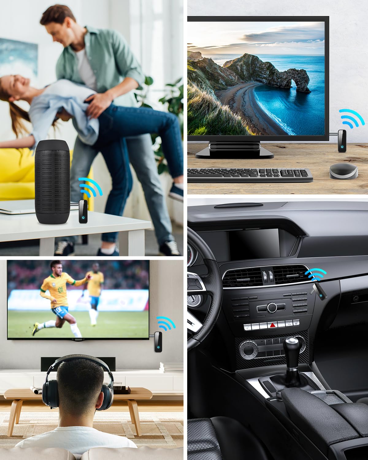 (Upgraded) Ankilo Aux Bluetooth Adapter for Car, 2 in 1 Bluetooth 5.3 Receiver Transmitter for Car with Display Screen, Suitable for Cars, Speakers, Stereo Systems and Headphones