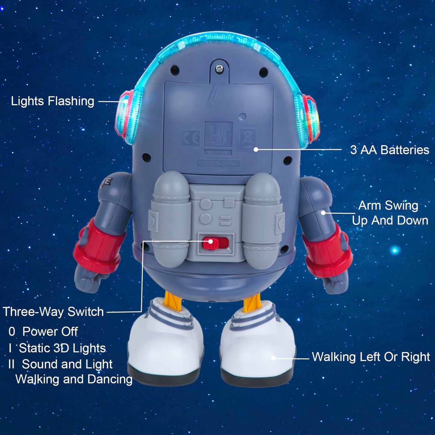 ZHMY Baby Toys, Electric Space Duck, Electric Music Toy,Electric Toys with Lights and Sounds, Moving Walking Dancing Toys for Toddler (Space Duck)