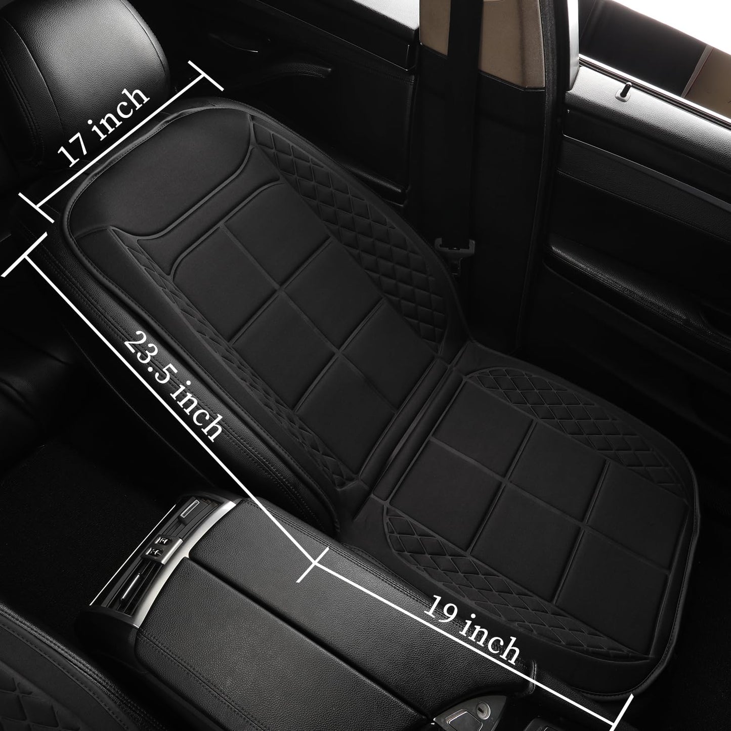 DgiqLeite Car Seat Cushions, Car Seat Cover Foldable Portable Seat Cover for Back and Seat Cushions with Bottom Anti Slip Silicon(1 Pack/Black)