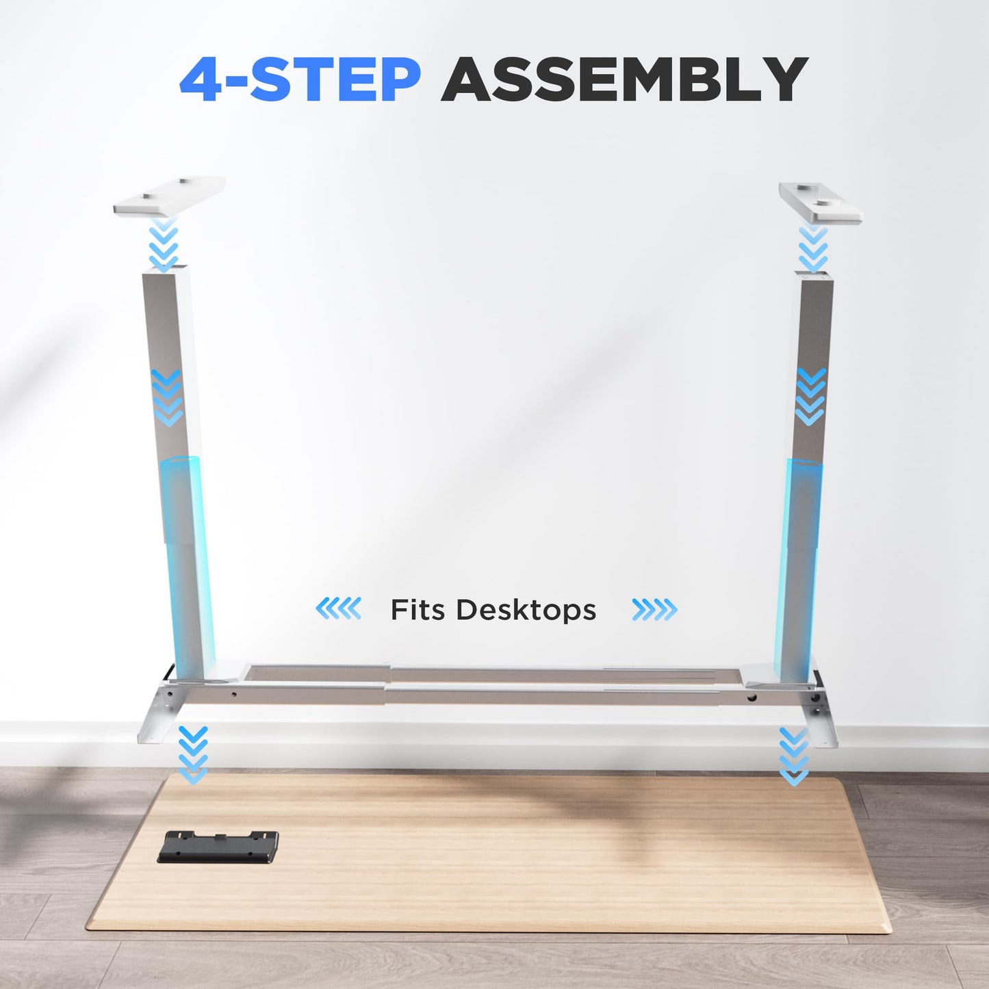 ZTTEN Dual Motor Electric Standing Desk Frame - 300 lbs Heavy Duty, 3 Memory Height Presets - Sit Stand Desk Frame, Computer Height Adjustable Desk Legs & Base for 43.3"-63" Desktop, White Frame Only