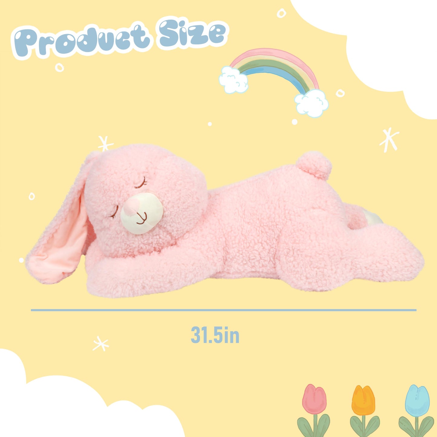 Cudhug Large 31.5" Bunny Stuffed Animal, Giant Easter Plush Bunny, Jumbo Soft Rabbit Toy Birthday Party Gifts for Kids Girls Boys