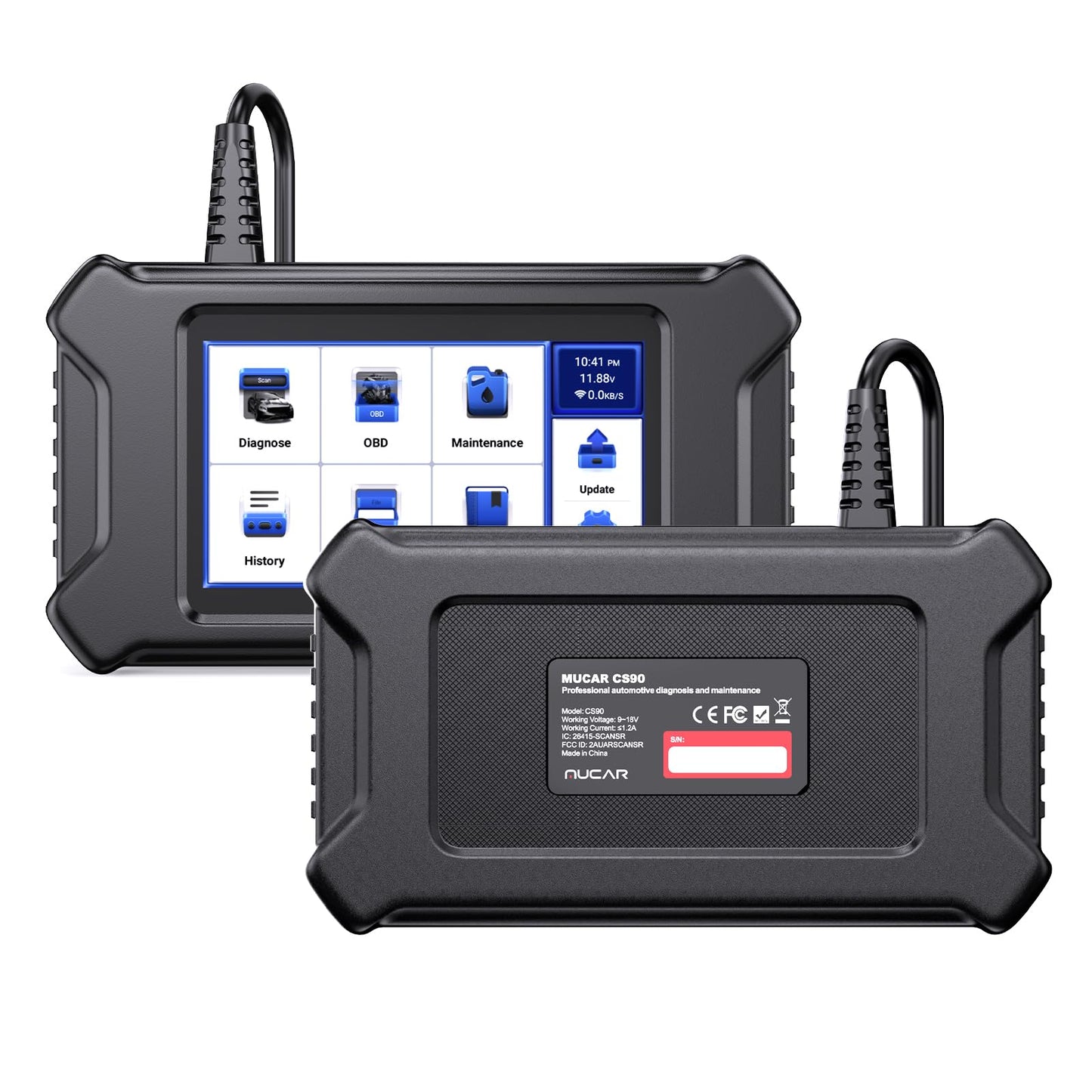 MUCAR CS90 OBD2 Scanner Diagnostic Tool with 28+ Reset Services, Oil/EPB/SAS/BMS/Injector, ABS Bleeding, Throttle Relearn, ABS SRS Engine Transmission Code Reader, FCA AutoAuth, Lifetime Free Update