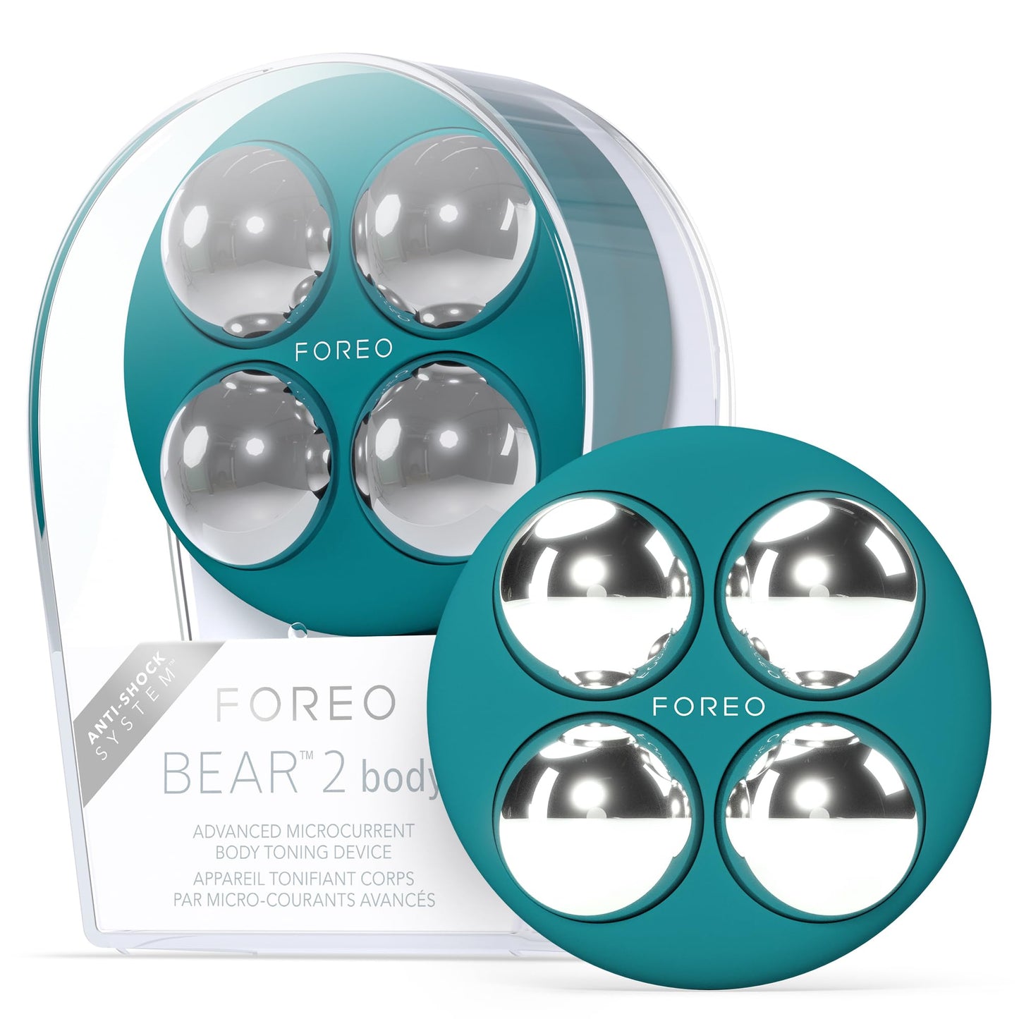 FOREO BEAR 2 body Advanced Microcurrent Body Sculpting Machine - Cellulite Massager & Lymphatic Drainage - Firm & Contour - Body Massager - Increases Absorption of Skin Care Products - Evergreen
