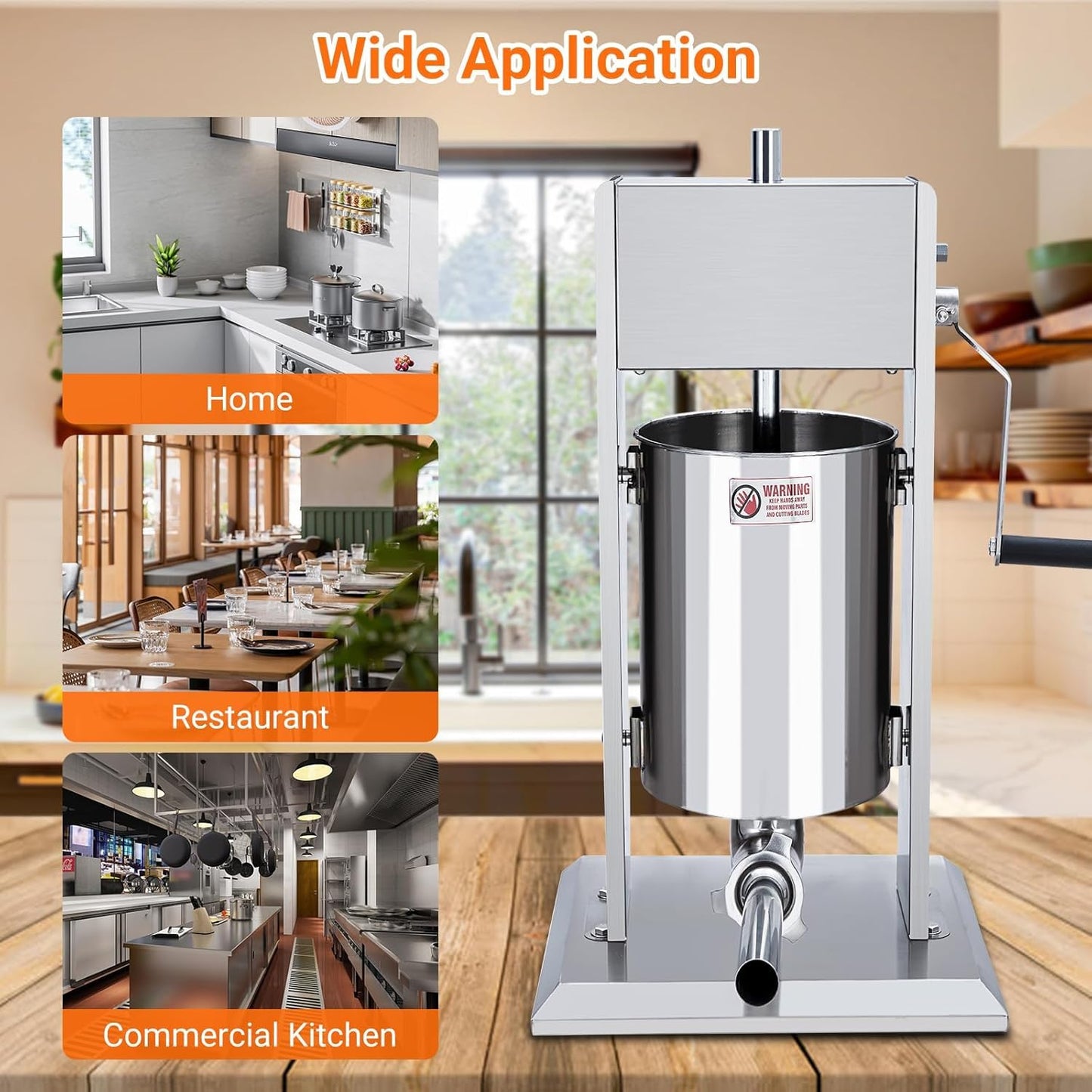 11LBS/5L Manual Sausage Stuffer | Dual-Speed Control & Stainless Steel Construction | Heavy-Duty Sausage Filler with 5 Tubes | for Home & Commercial Use