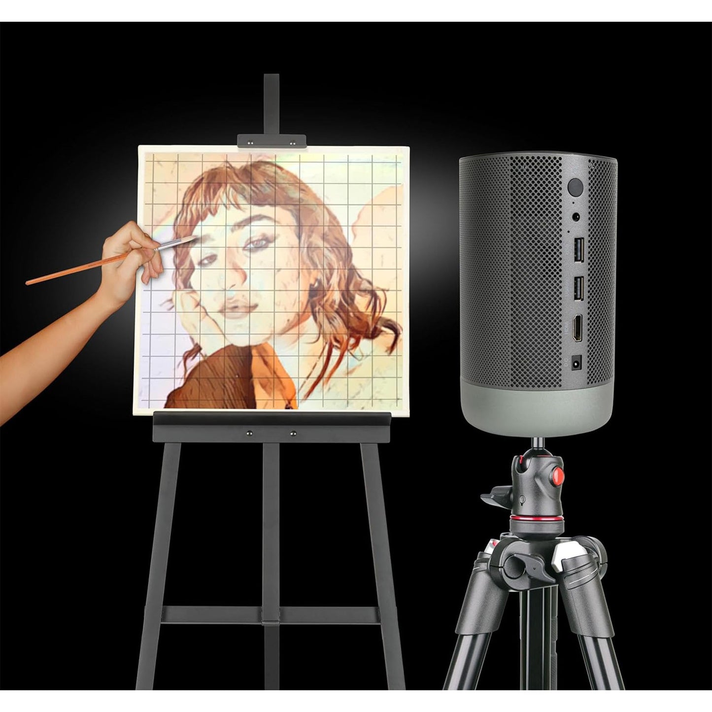 Artograph Smart LED Art Projector with Auto Focus Grids Remote Inspire 1500 and Mini Tripod
