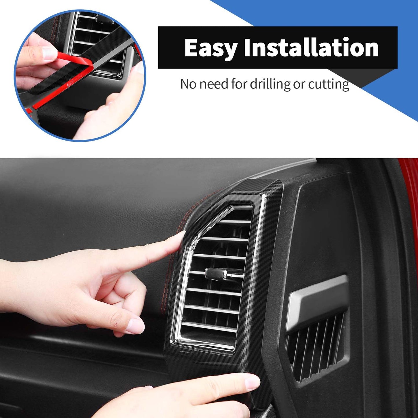 Voodonala for Ford F150 2015-2020 Center Console Dash Trim Kits 16Pcs Interior Decoration Panel Kits Compatible for Ford F150 F250 F350 2015-2020(16pcs,ABS,Carbon Fiber Black)