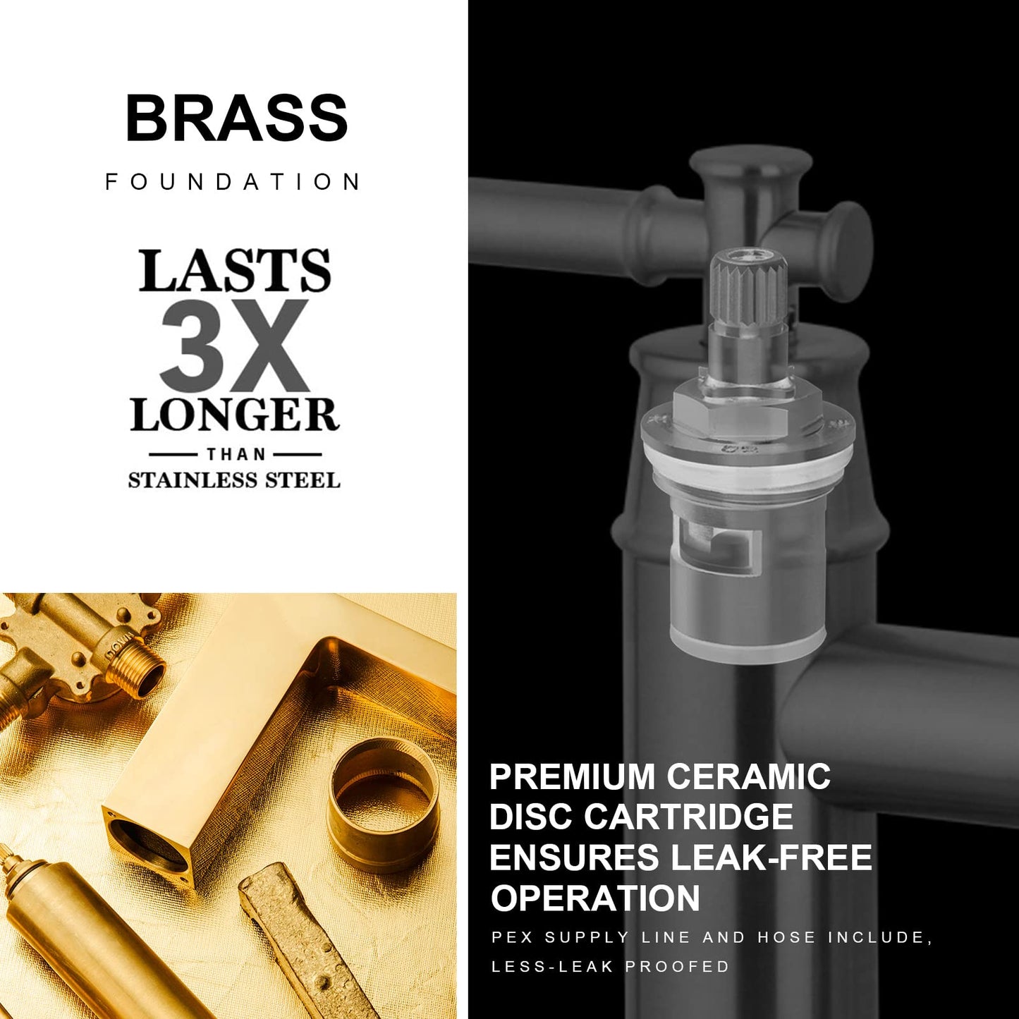 Brushed Bronze Bridge Kitchen Faucet with Pull Down Sprayer, Lava Odoro Transitional Bronze Gold Kitchen Sink Faucet 3 Hole 2 Handle Antique Brass Bridge Kitchen Faucet, KF501-BB