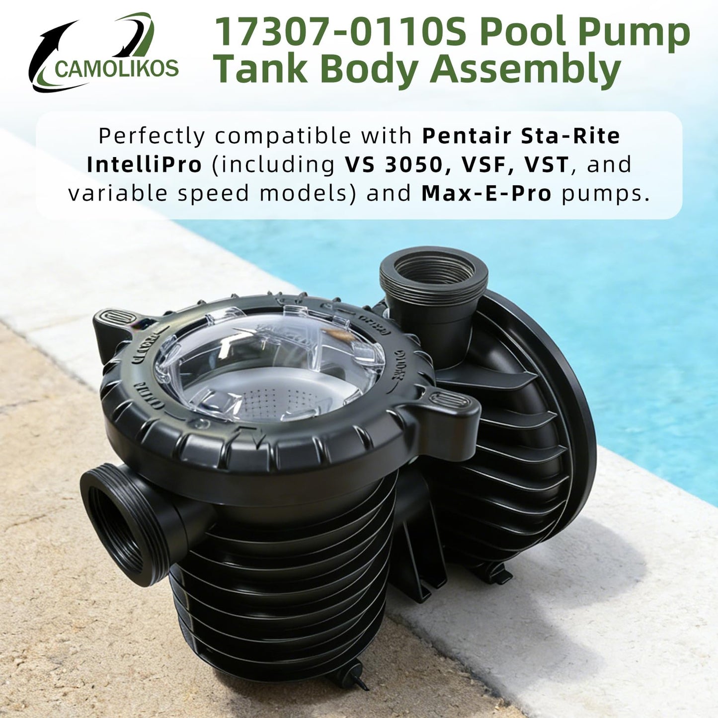 17307-0110S Pool Pump Tank Body Assembly Fits for Pentair Sta-Rite IntelliPro VS 3050 Pumps Max-E-Pro Series Pumps Trap Body Assembly, Pool And Spa Inground Pump