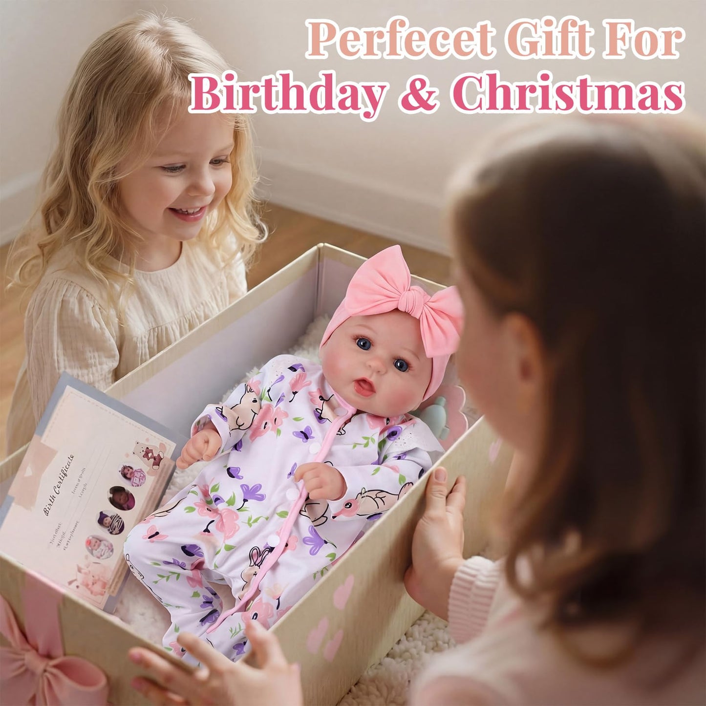 BABESIDE Reborn Baby Dolls 20 Inch Bailyn – Lifelike Realistic Baby Doll with Soft Cloth Body, Real Life Baby Dolls for Girls, Open Eyes Newborn Doll for Kids Age 3+