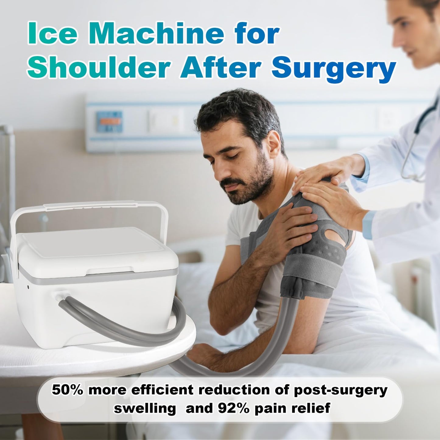 Ice Machine for Shoulder After Surgery Recovery, Timer Control Cold Therapy Machine, Universal Cryotherapy System Ice Therapy Machine with Leak-Proof Design for Post-Surgery Care Injury Relief