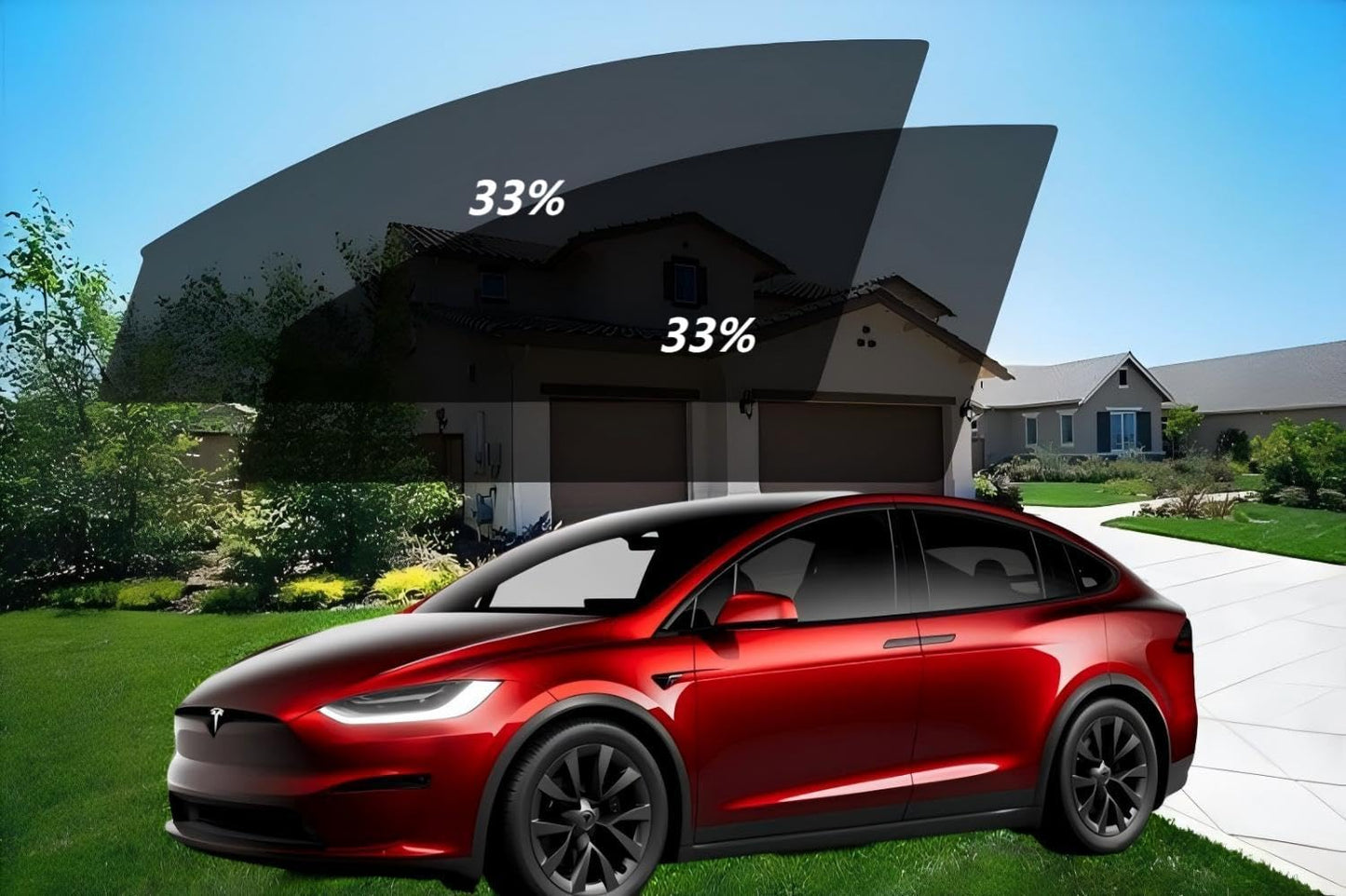 Detachable car Side Window tinting, UV Protection, Sun Protection, Privacy, Snow Blindness, Light Transmission 33% (2019-2025 Model Y Front)