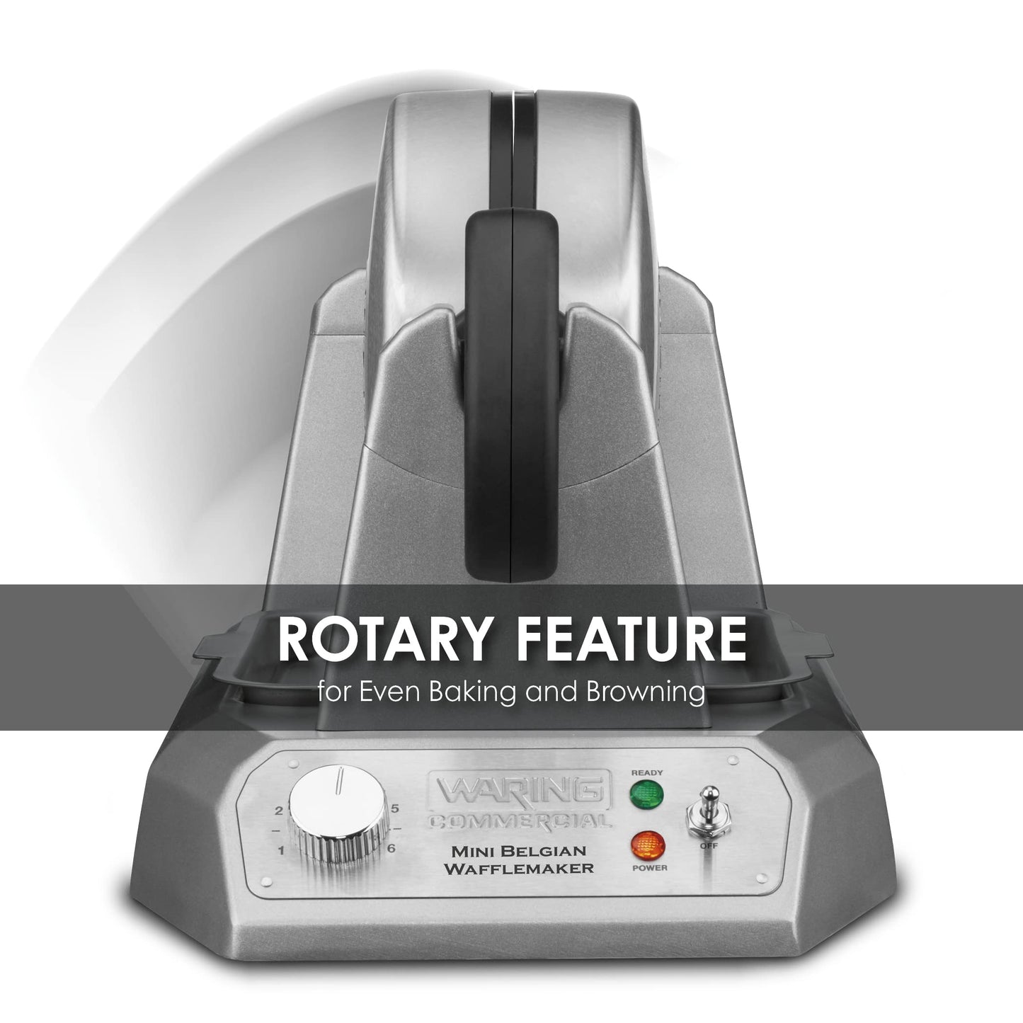 Waring Commercial WMB400X Single Mini Belgian Waffle Maker w/Cast Aluminum Grids 120V, 1200W 5-15 Phase Plug