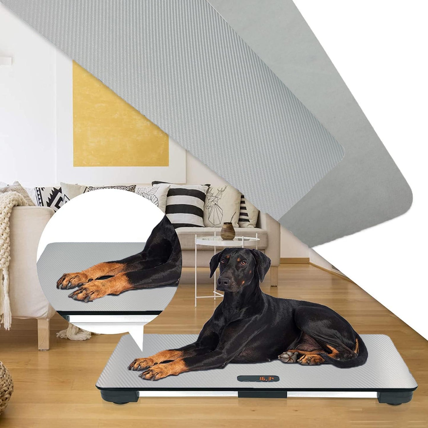 MINDPET-MED Pet Scale for Large Dog, Dog Scale 31.5X 19.7 Inches, Veterinary Scale with Non-Slip Mat, Animal Scale Platform, Weight Capacity Up to 220lbs, Accuracy 10g, with Tare/Hold, Size L, Black