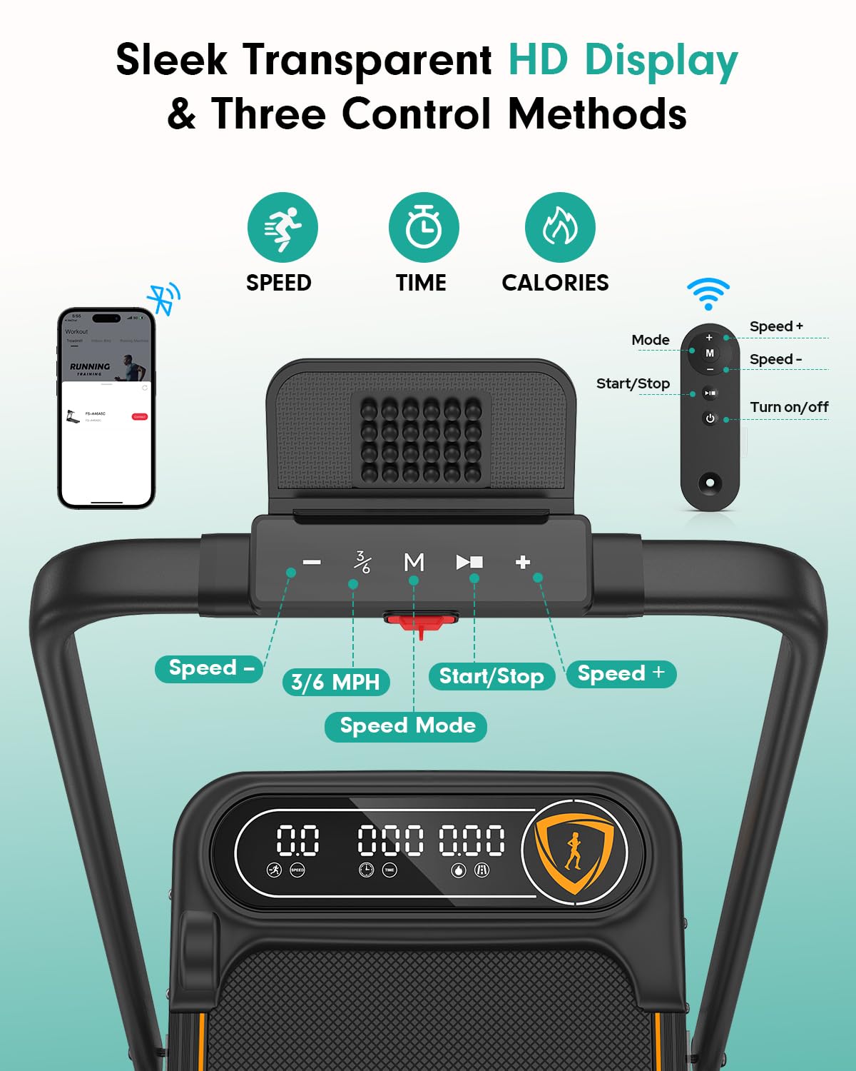 Foldable Treadmill with 12% Incline, 6 in 1 Folding Treadmill with Handle Bar for Home/Office,Under Desk Treadmills Portable Walking Pad with App, Upgrade 3.5HP Low Noise,Remote Control & LED Display,