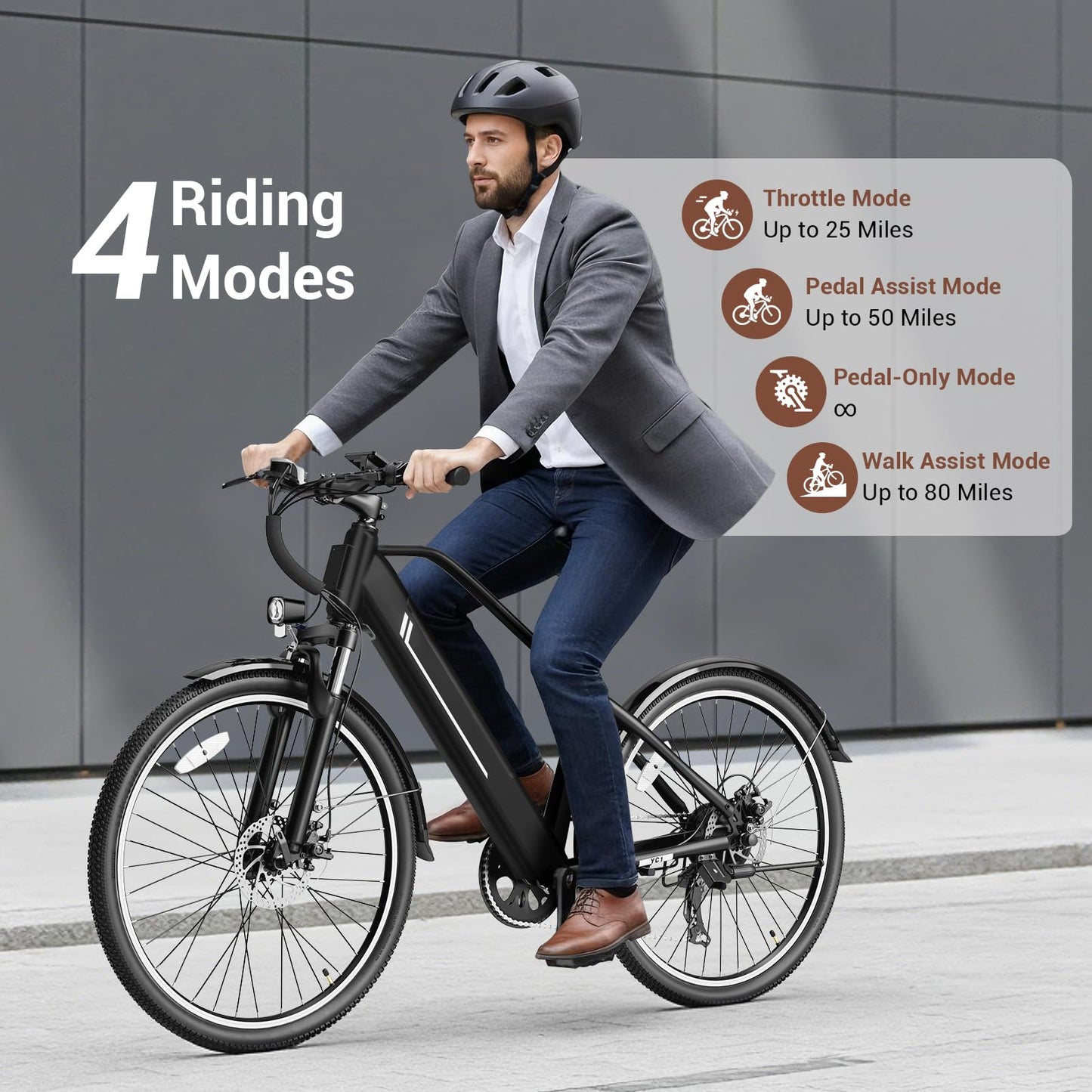 Electric Bikes for Adults,1000W Electric Bike, 26" Ebikes for Adults with 375Wh Removable Battery, 25MPH&40Miles Long Range Bicycles, Commuter Ebike for Men/Women, UL Certified (Standard eBike, Black)