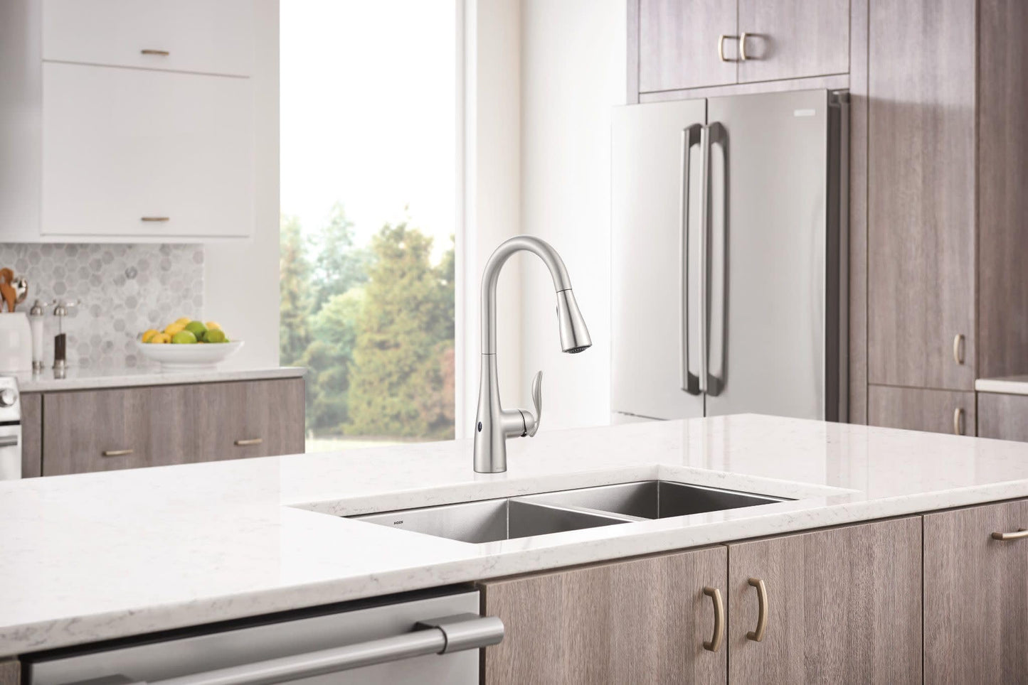 Moen Arbor Spot Resist Stainless Motionsense Wave Sensor Touchless One-Handle Single Hole Kitchen Sink Faucet, 7594EWSRS