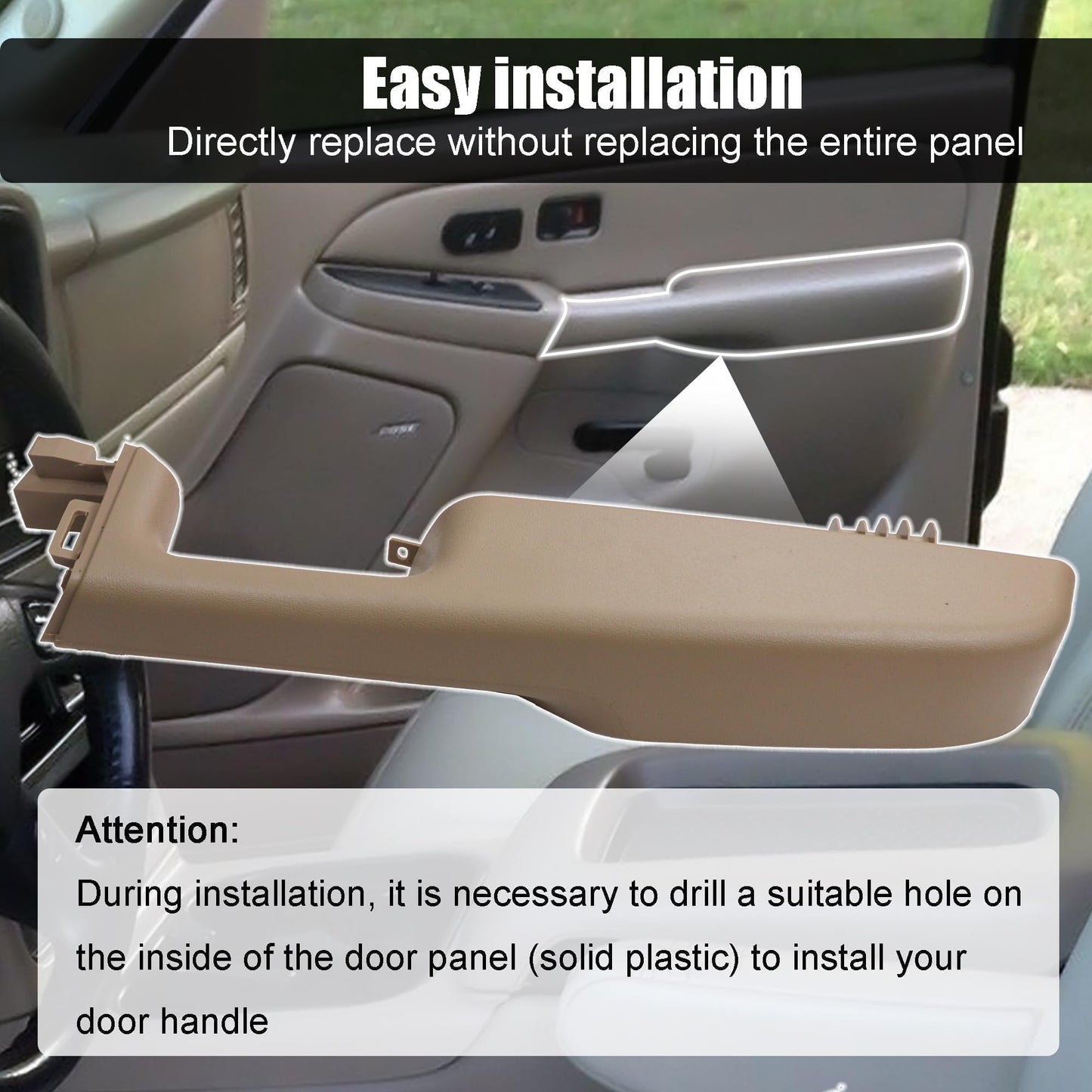1 Pair Beige Door Armrest Handle Fit for Chevy Suburban Tahoe Avalanche Fit for GMC Yukon Fit for Cadillac Escalade 1999-2006 88981547 88981548 15703701 15703702 12472876 Front Left and Right Side