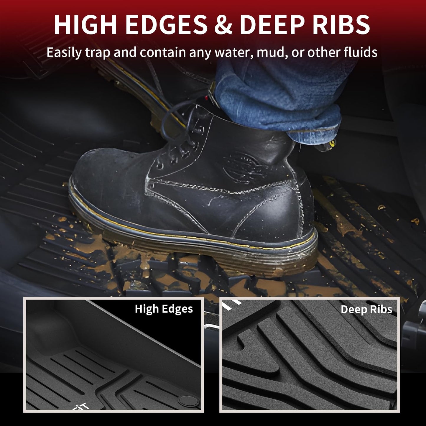 LASFIT Floor Mats and Cargo Liner for Honda CR-V 2026 2025 2024 2023 (Gasoline & Hybrid & e:FCEV), All Weather TPE Car Trunk Mat (Upper Position), 1st & 2nd Row & Trunk Liner Full Set Black