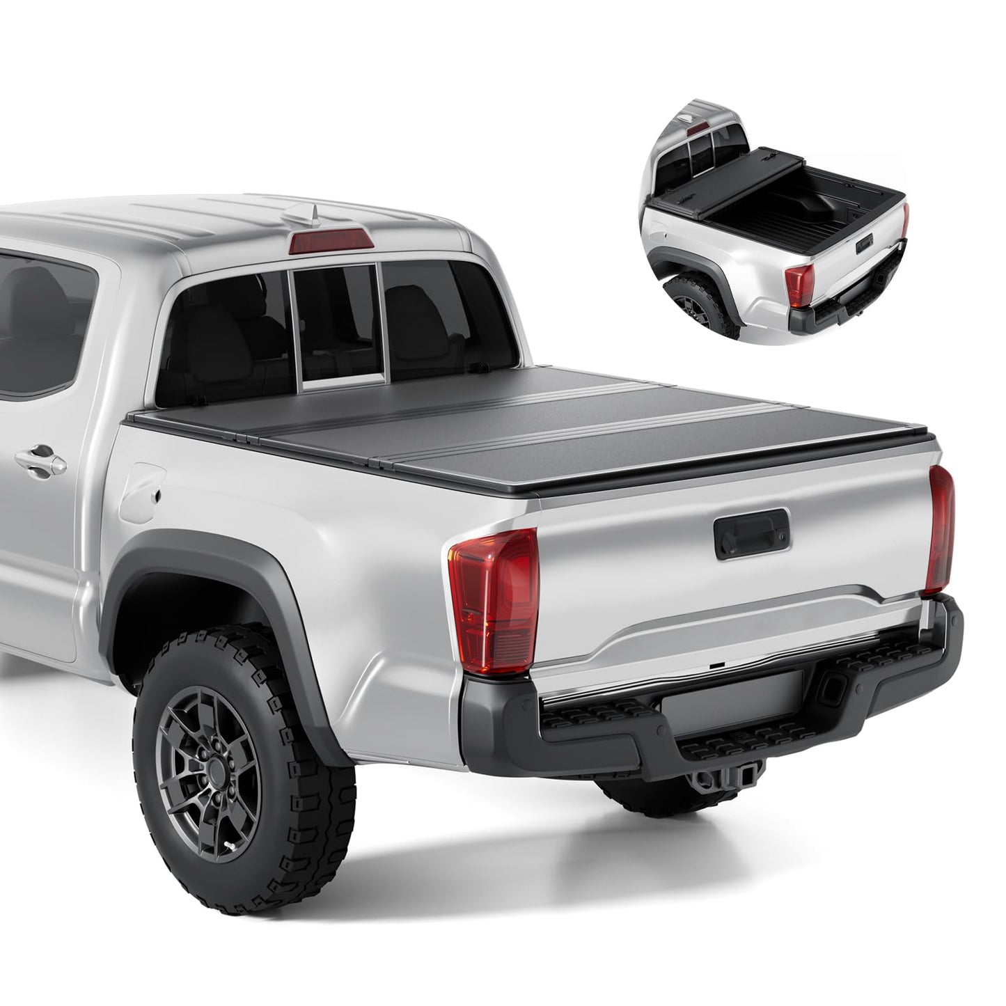 Tono King FRP Hard Tri-fold Tonneau Cover Fold Truck Bed Covers Compatible with 2016-2026 Toyota Tacoma 5ft Bed (60")