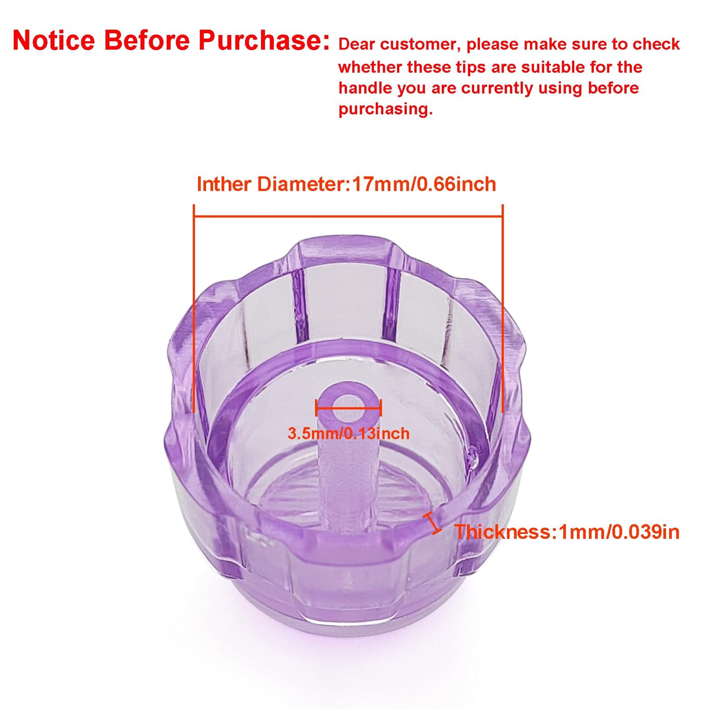 Elitzia Plastic Dermabrasion Microderma Heads Facial Aqua Peel Tips Water Peeling Caps Facial Care Skin Cleaning Tool Beauty Machine Replacement Spare Parts 8pcs Per Set（Purple）
